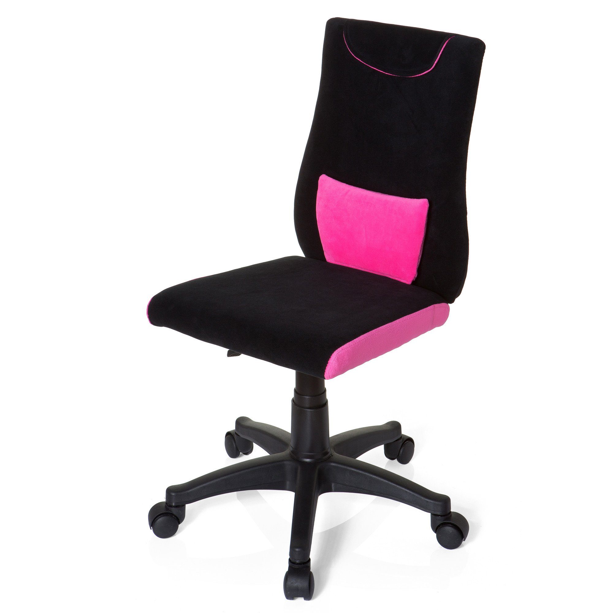 mitwachsend, Drehstuhl ohne (1 OFFICE KIDDY Pink Stoff St), Armlehnen ergonomisch Kinderdrehstuhl PRO hjh