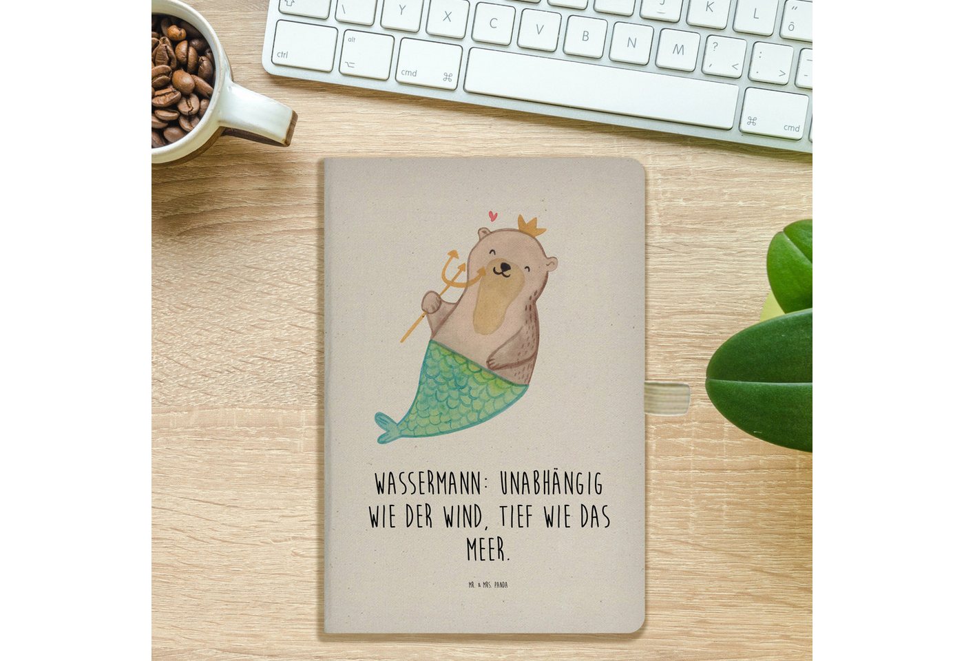 Thumbnail - Mr. & Mrs. Panda Notizbuch Wassermann Astrologie - Transparent - Geschenk, Sternzeichen, Journal Mr. & Mrs. Panda, Hochw...