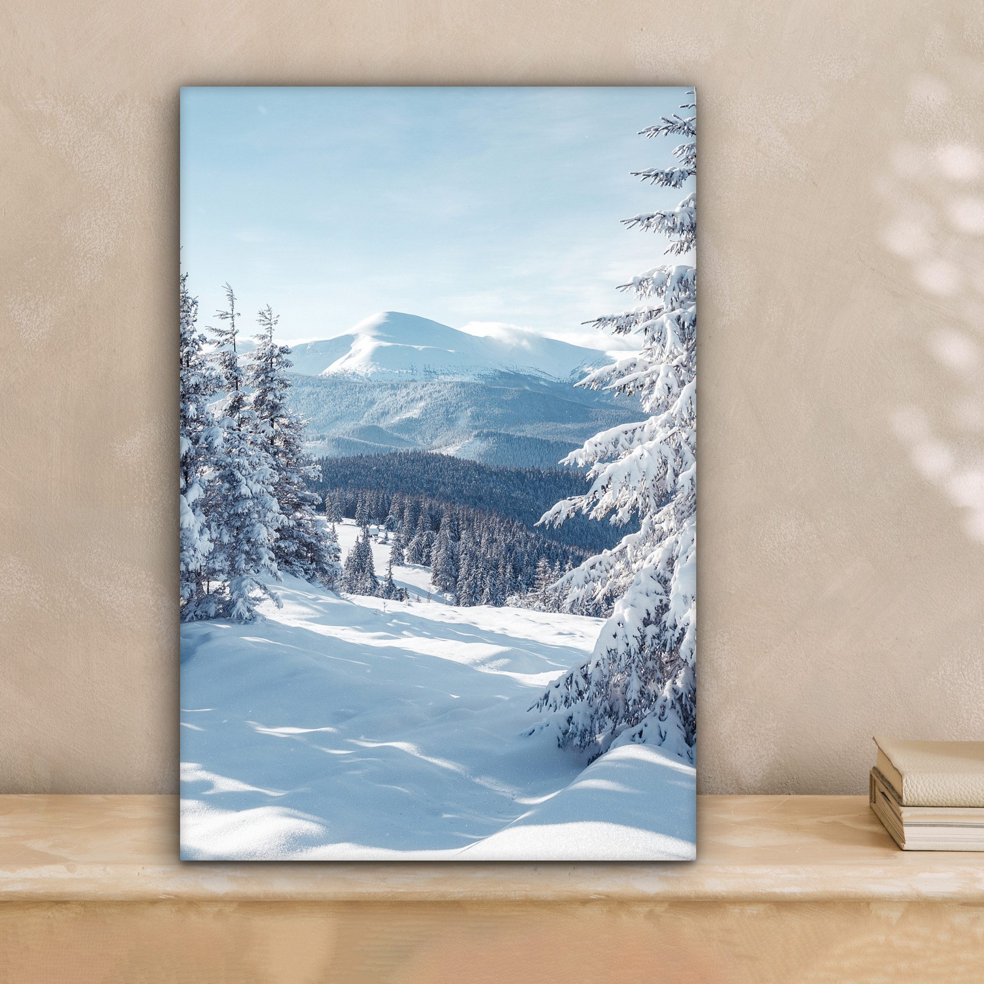 OneMillionCanvasses® Leinwandbild Winterlandschaft - Natur - Berge - Bäume günstig online kaufen
