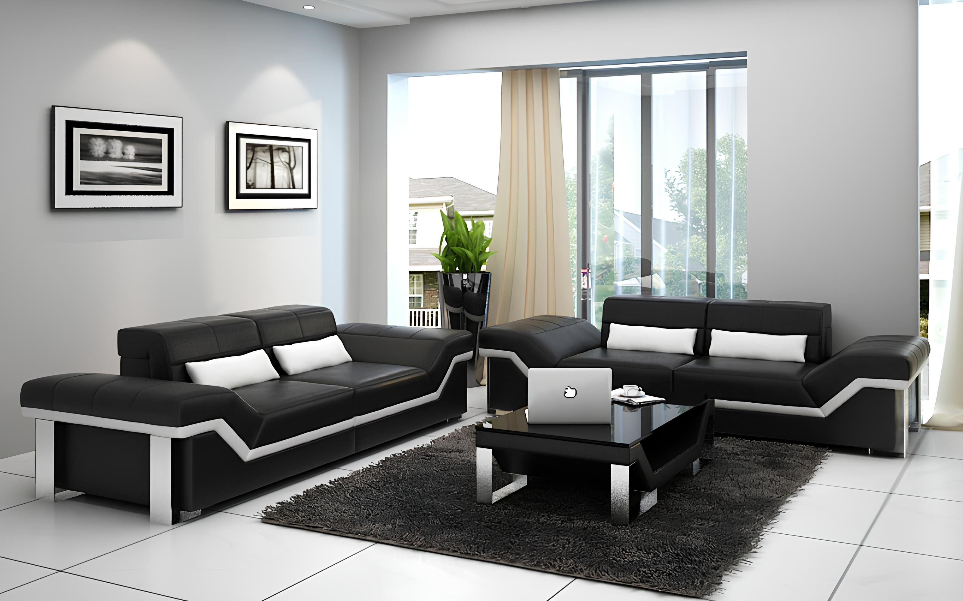 Xlmoebel Polstergarnitur Elegante Ledersofa Wohnlandschaft in modernem Design, (Sofa K5007D), Hergestellt in Europa