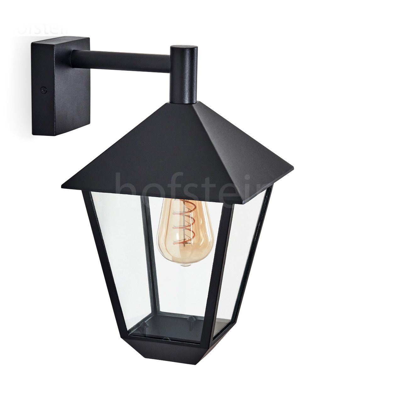 hofstein Außen-Wandleuchte Wandlampe abwärts in antikem Look aus Metall/Gla günstig online kaufen