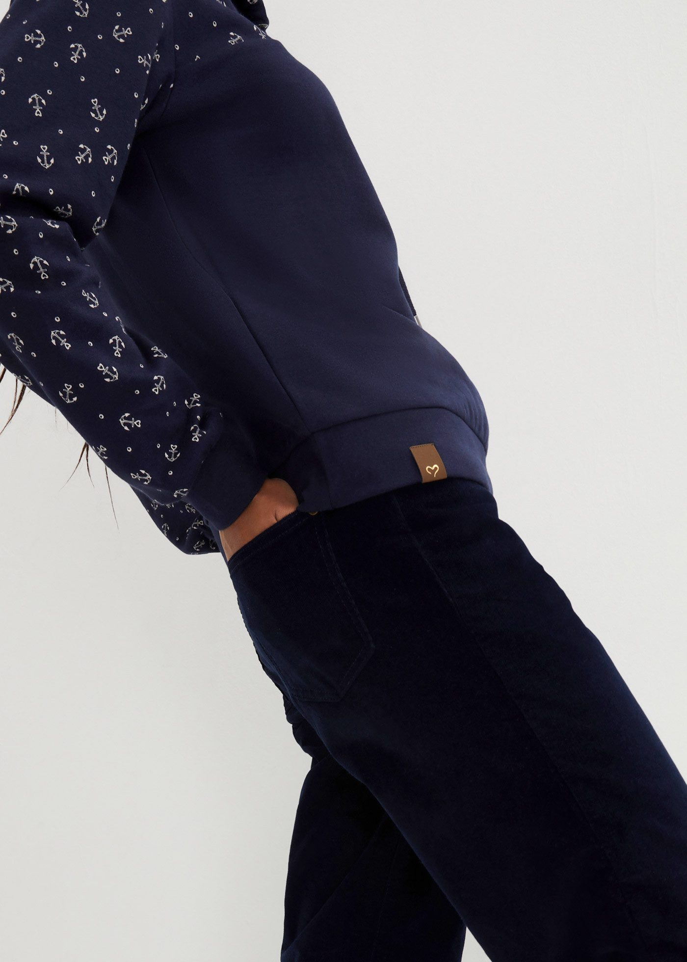 bonprix Hoodie mit maritimem Muster, Anker-Motiven günstig online kaufen