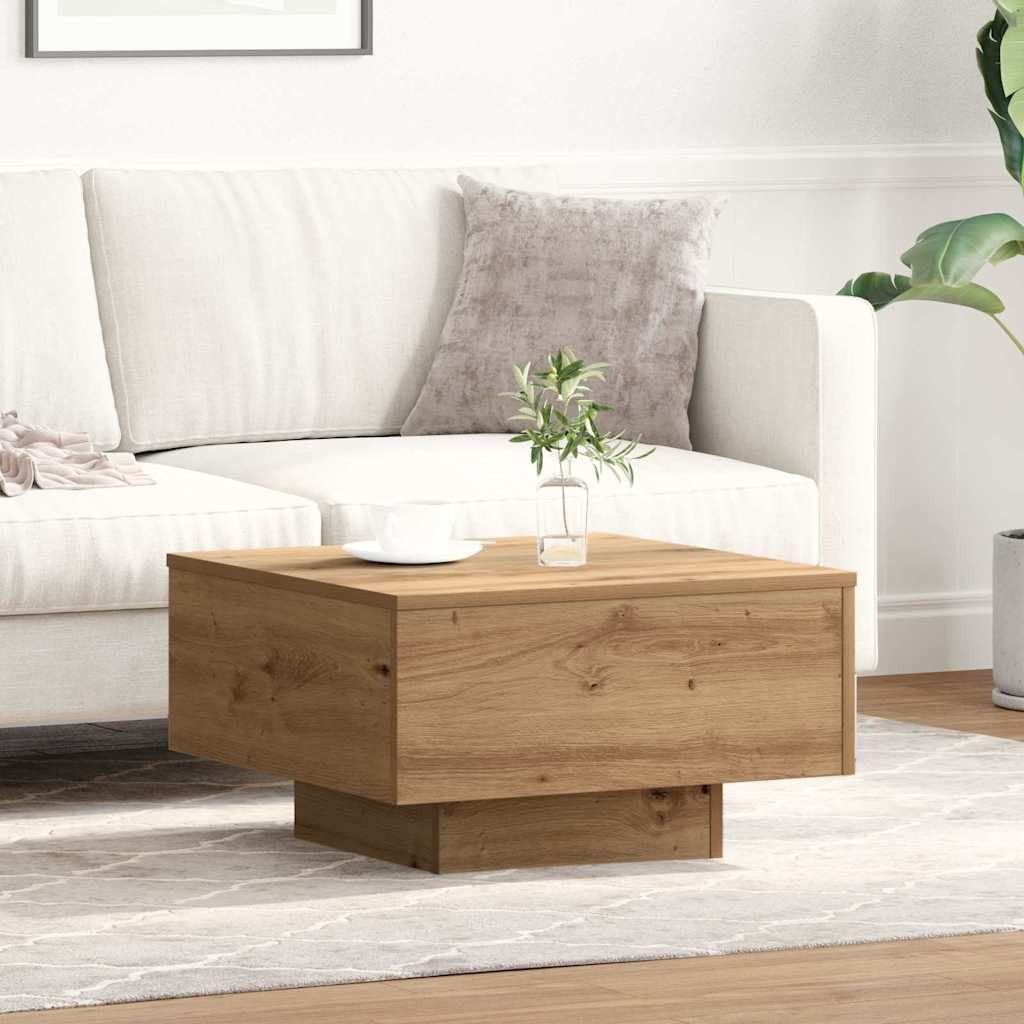 furnicato Couchtisch Moderner 55x55x31 cm in Artisan-Eiche mit (1-St), Robuster Wohnzimmertisch mit hoher Belastbarkeit für das Wohnzimmer