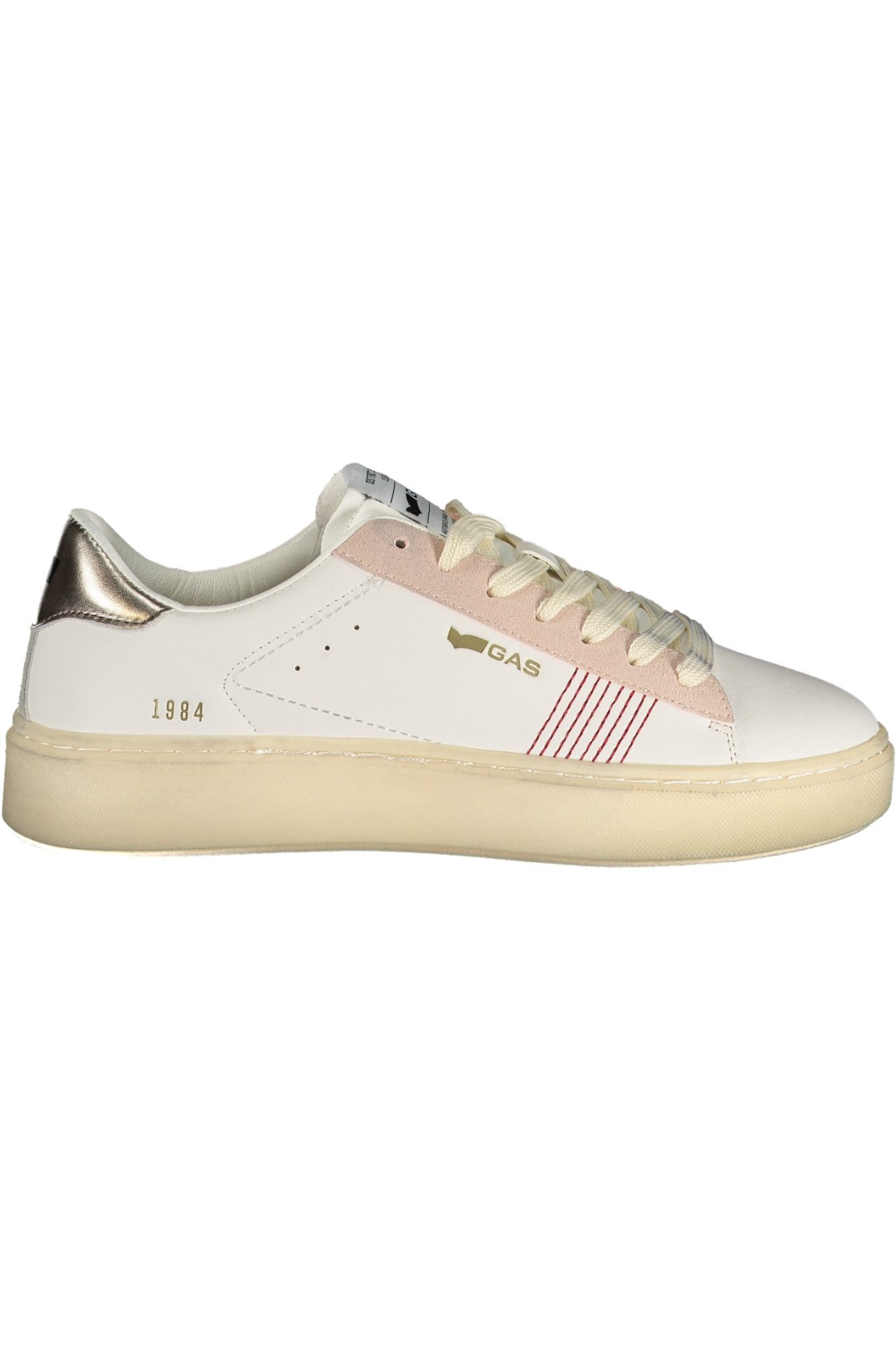 GAS Sneaker Stilvoller Sportschuh für Damen – Weiß mit Rosa