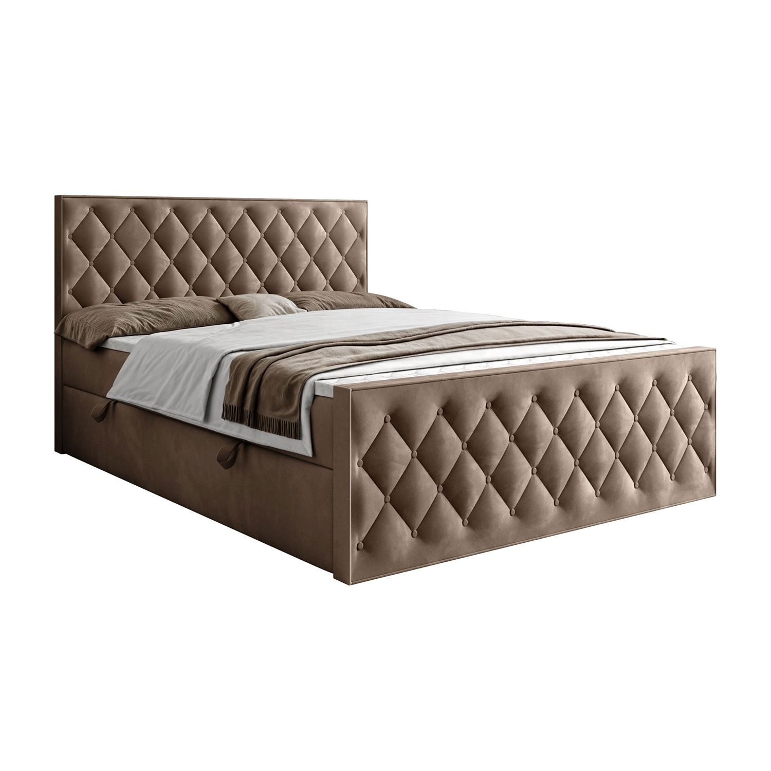 Lookway Boxspringbett mit Bettkasten und Topper INEZ II (Boxspringbett mit Topper), Breite: 140/160/180x200 cm – Bild 4 von 5