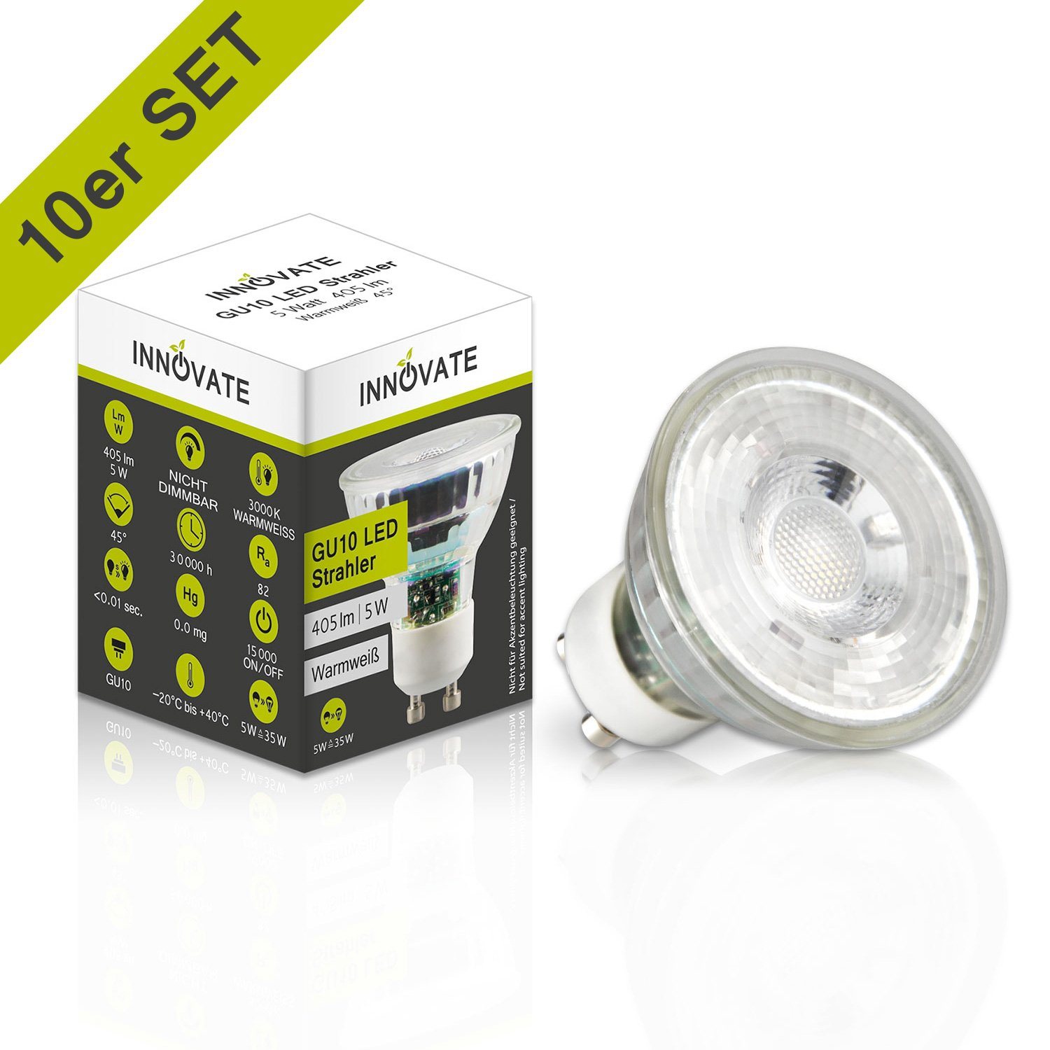 GU10 LED-Strahler im praktischen 10er-Set GU10 LED-Strahler im praktischen 10er-Set