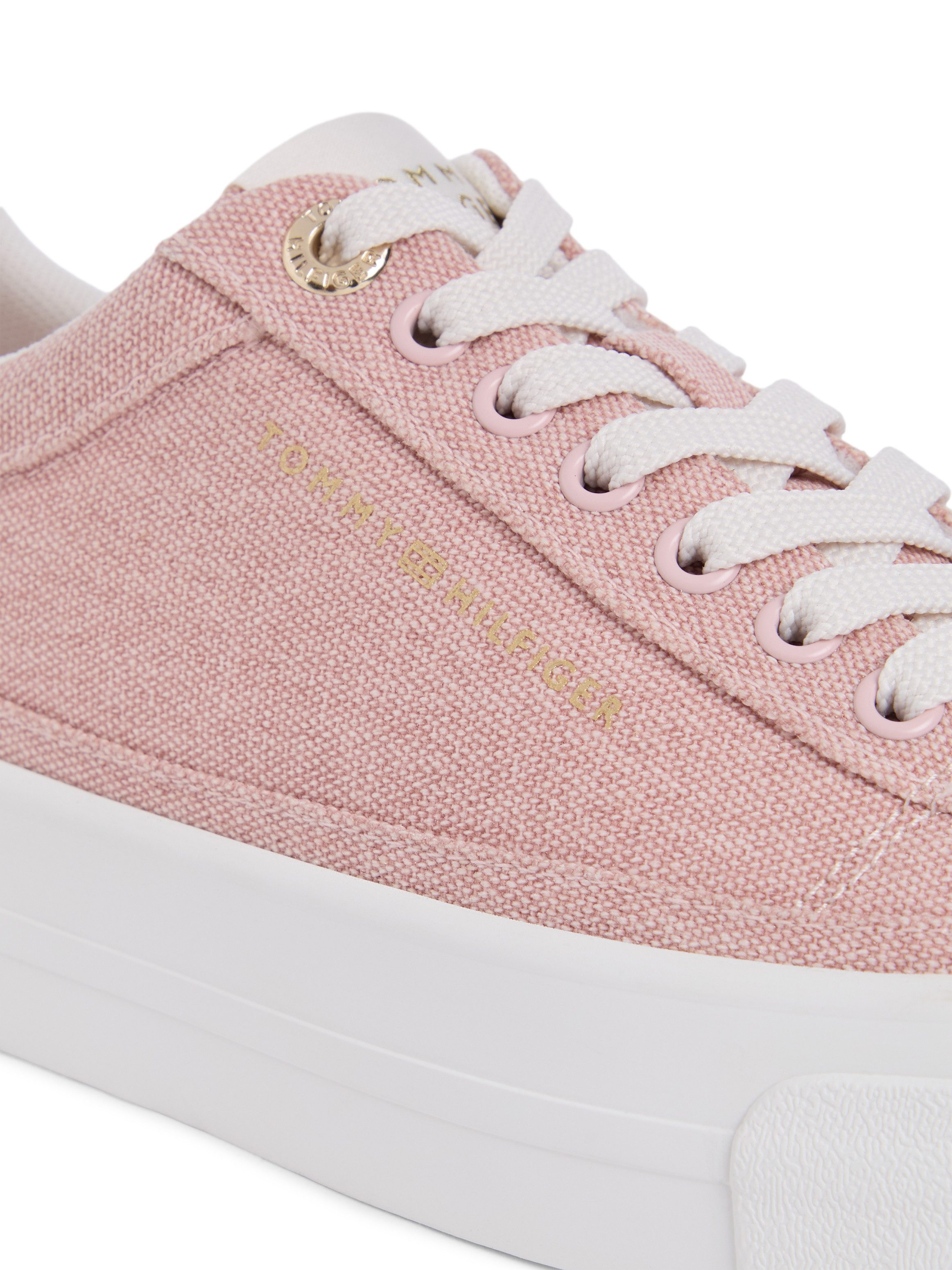 Tommy Hilfiger TH FOXING PLATFORM WASHED CANVAS Plateausneaker Freizeitschuh, Halbschuh, Schnürschuh im angesagten Jeans-Look