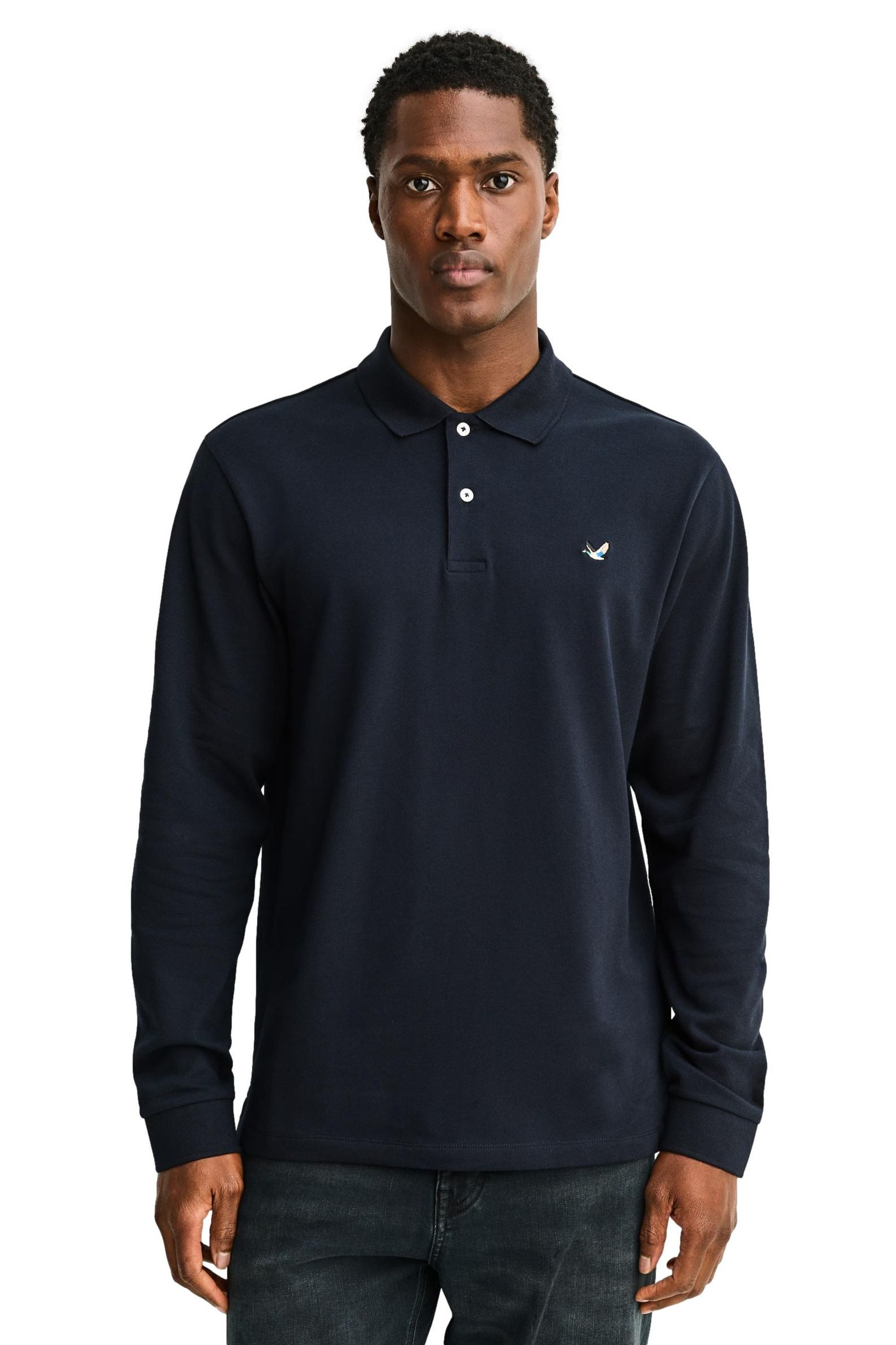 Next Langarm-Poloshirt Regular Fit Lärmeliges Pikee-Poloshirt (1-tlg)