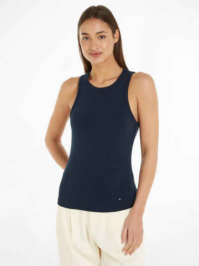 Tommy Hilfiger Ripptanktop SLIM 5X2 RIB TANK TOP NS trägerloses elastisches Ripptop, Rundhals, Stapelpiece, schwer