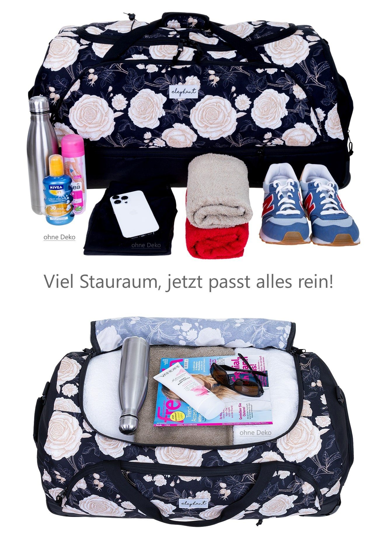 ELEPHANT Weichgepäck-Trolley Cruiser Trolley 100-135 L Reisetasche Travel Flower, Damen Tasche Softcase Gepäck Reise Urlaub Trolly – Bild 4 von 5