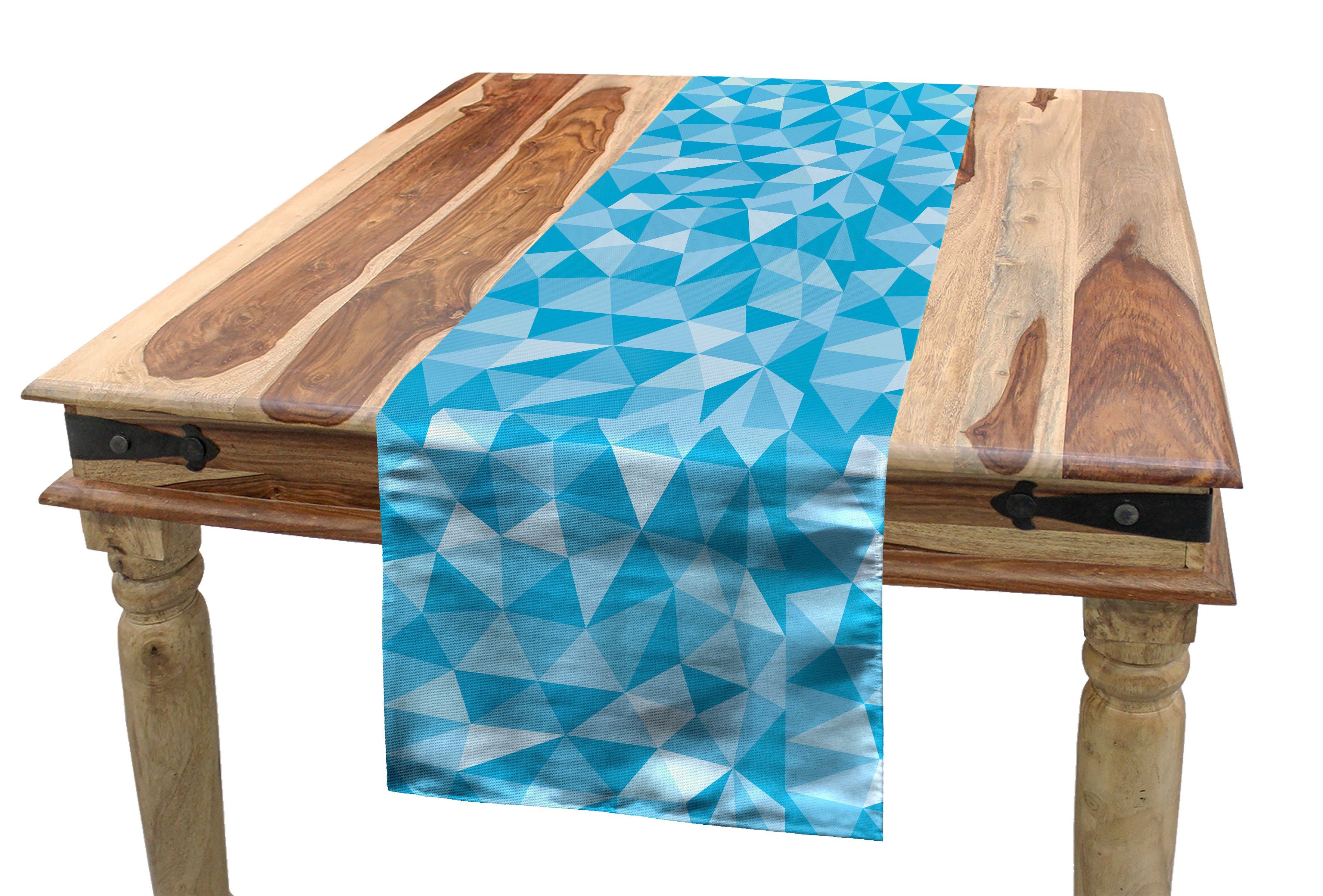 Abakuhaus Tischläufer Esszimmer Küche Dekorativer Monochrome Polygonen Rechteckiger Dreieck-Mosaik Tischläufer