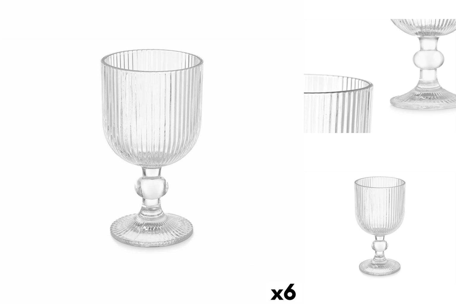 Vivalto Glas Weinglas Streifen Durchsichtig Glas 260 ml 6 Stück, Glas