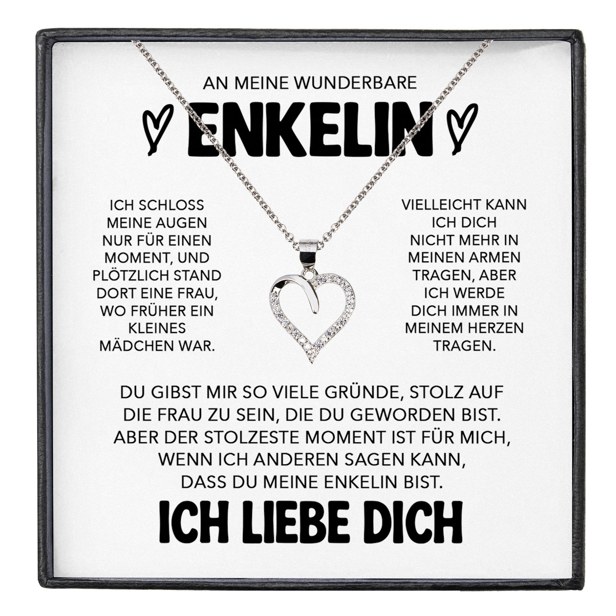 Schmuckset An Meine Enkelin Geschenk von Oma Opa Mädchen Herz Halskette Frauen