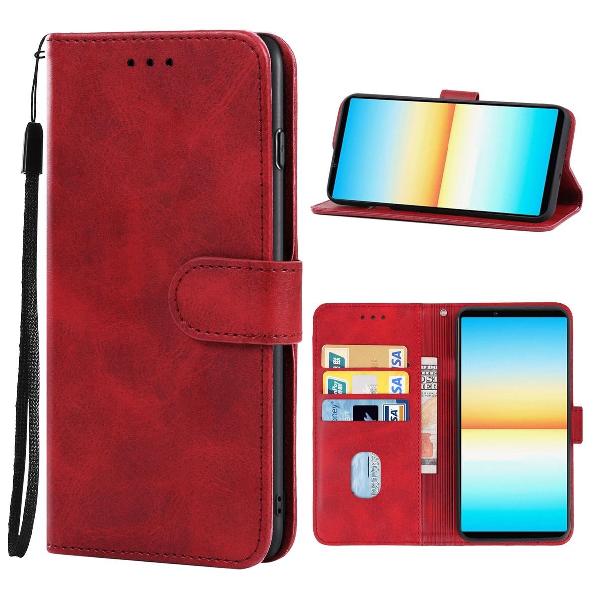 König Design Handyhülle Sony Xperia 10 IV, Schutzhülle Schutztasche Case Cover Etuis Wallet Klapptasche Bookstyle