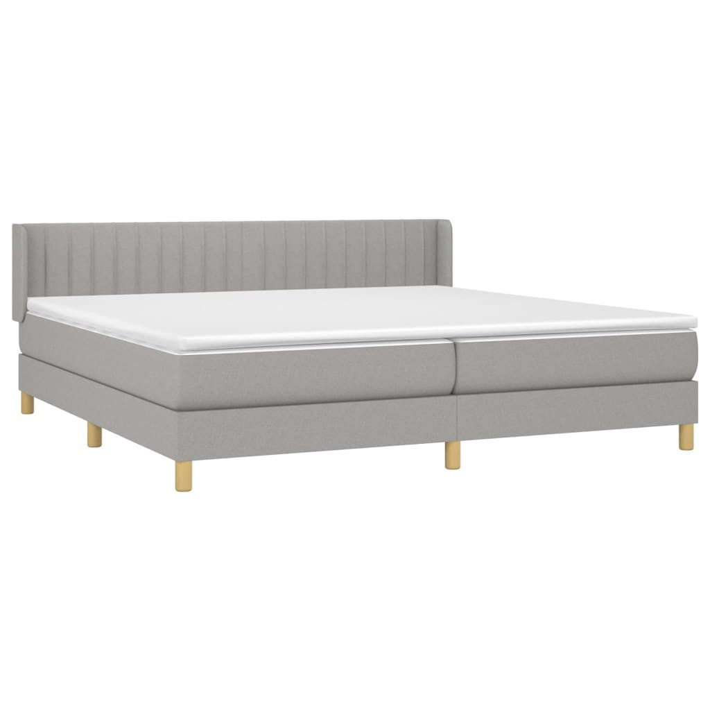 Bett Boxspringbett mit Matratze Hellgrau 200x200 cm Stoff