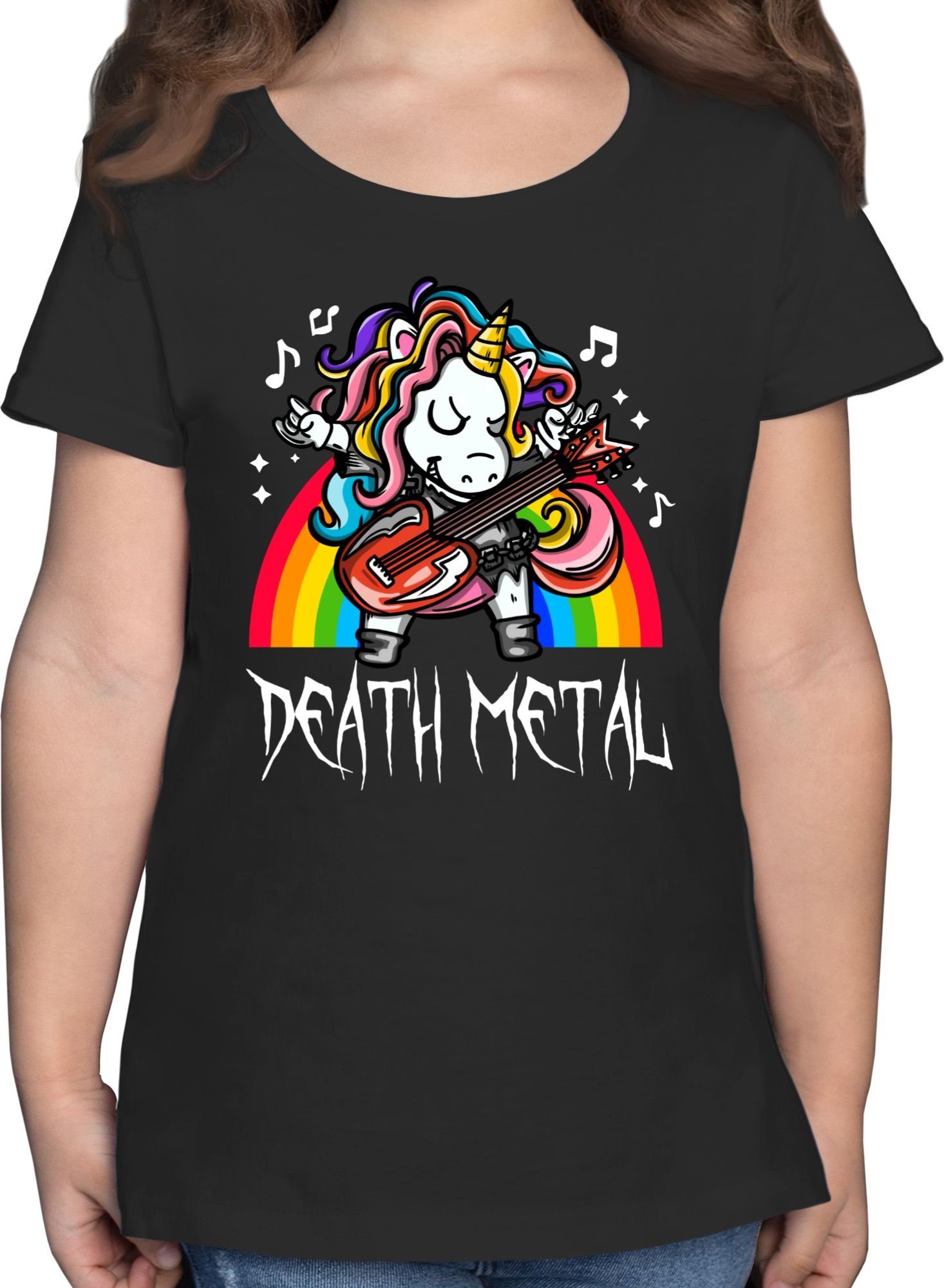 Schwarz 3 Kinderkleidung Death T-Shirt Co Einhorn und Shirtracer Metal