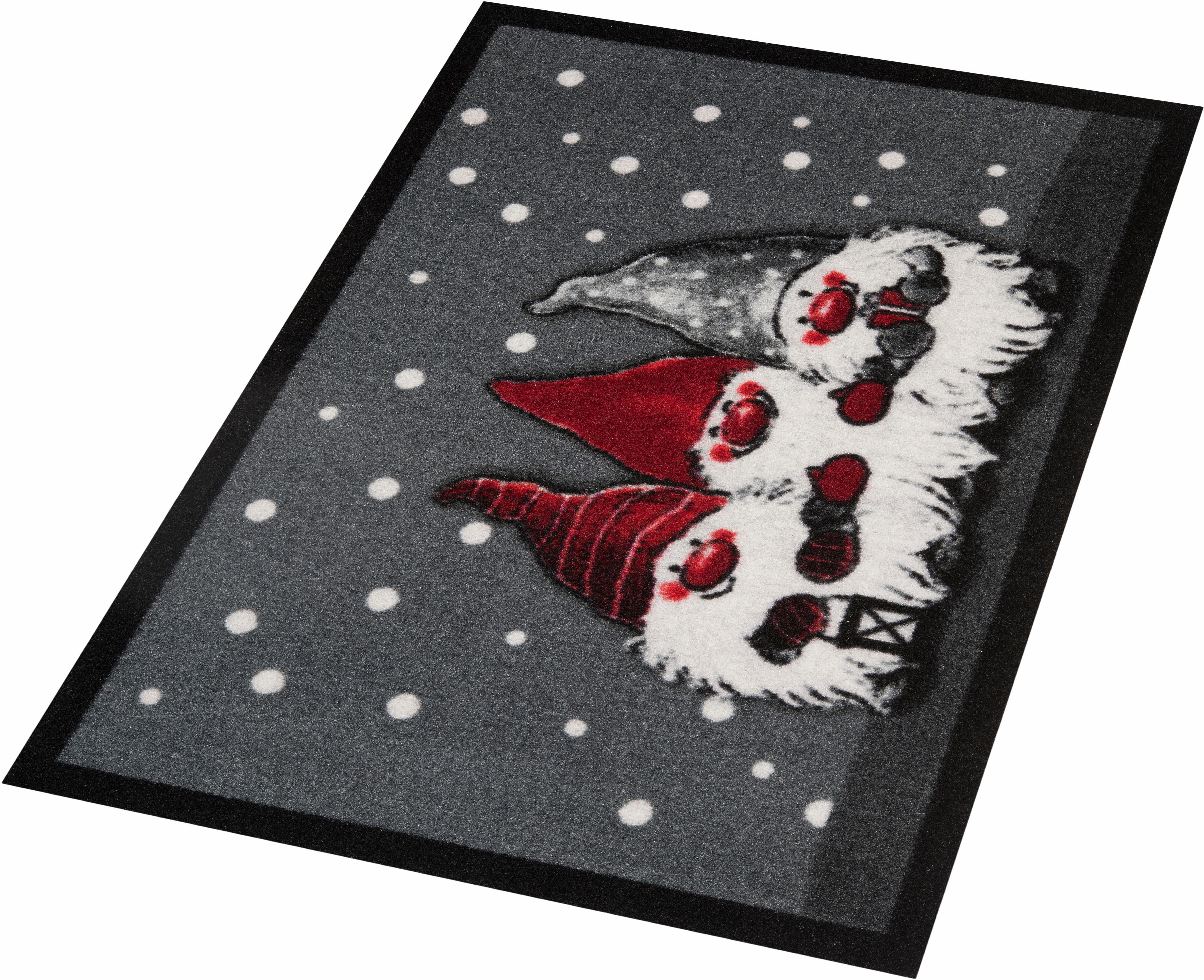 HANSE Home Fußmatte 3 Zwerge, Türmatte, rechteckig, Höhe: 7 mm, Schmutzfangmatte, Outdoor, Rutschfest, Weihnachten, Waschbar, Innen – Bild 4 von 5