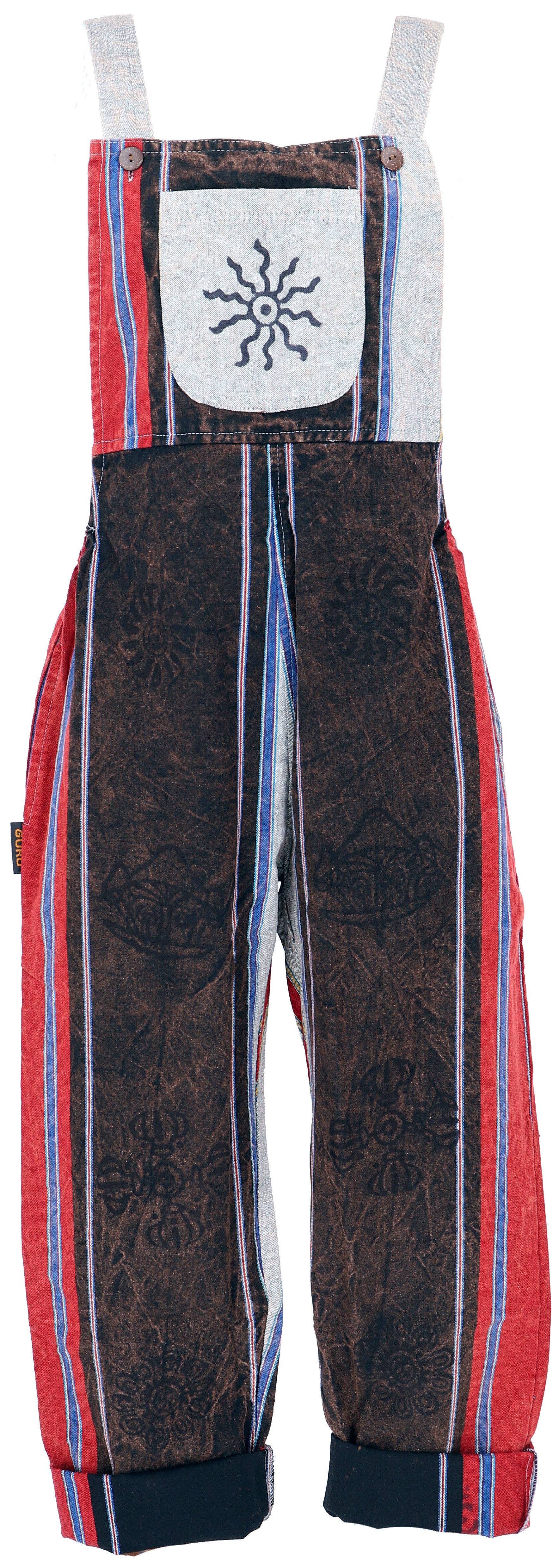 Guru-Shop Relaxhose Latzhose, Ethno Style Boho oversize Einteiler,.. alternative Bekleidung