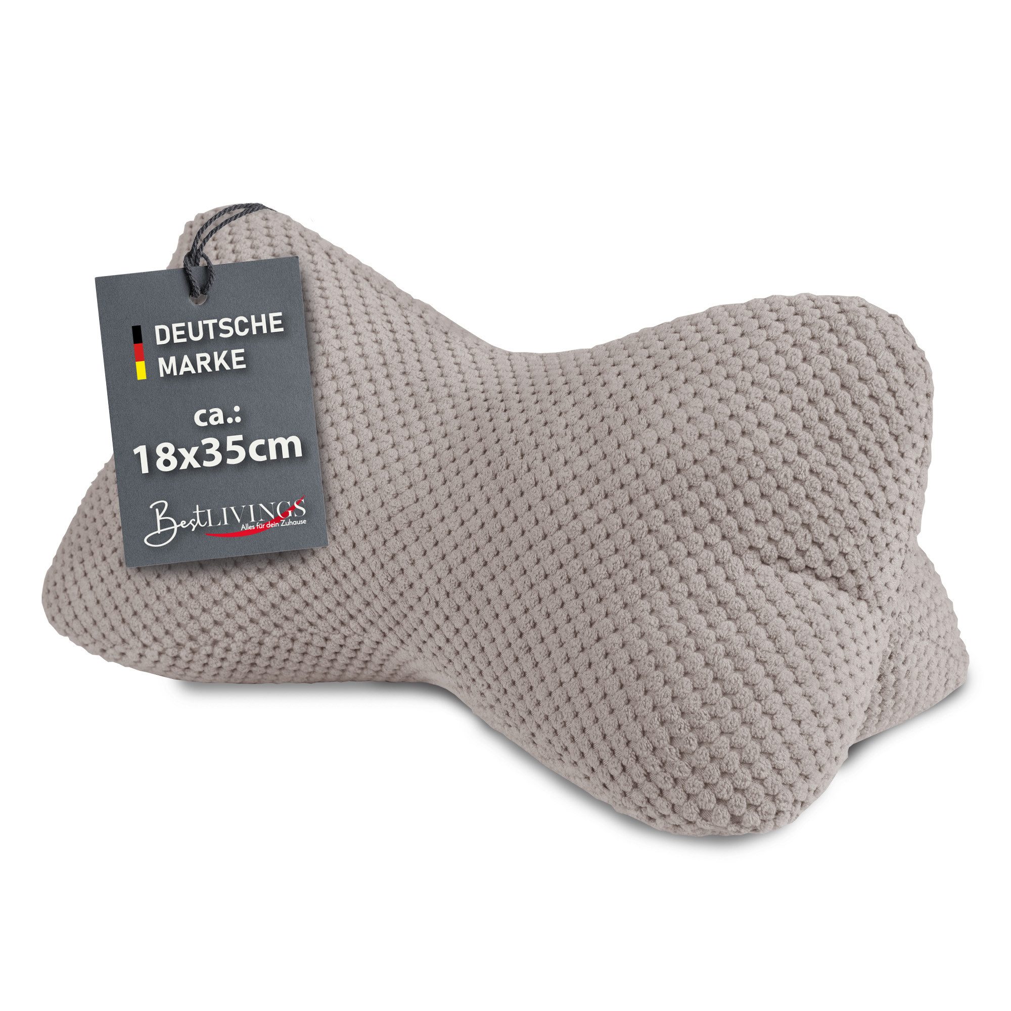 Bestlivings Buchkissen Leseknochen für den Nacken, 18x35 cm, ergonomisch, Bubble-Optik, formstabil, waschbar bei 30°C