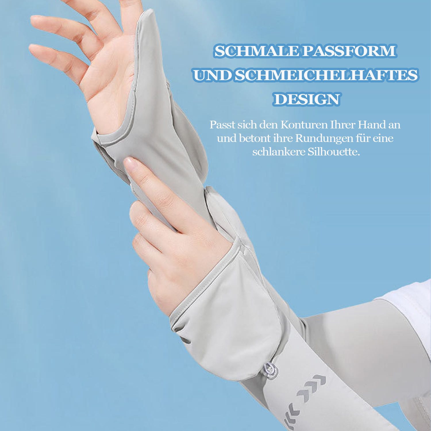 Refttenw Armlinge UV-Schutz Fahrrad Armlinge mit Handschuhklappe, Kühlend Ärmlinge für Damen Herren Volleyball Basketball Fußball Golf