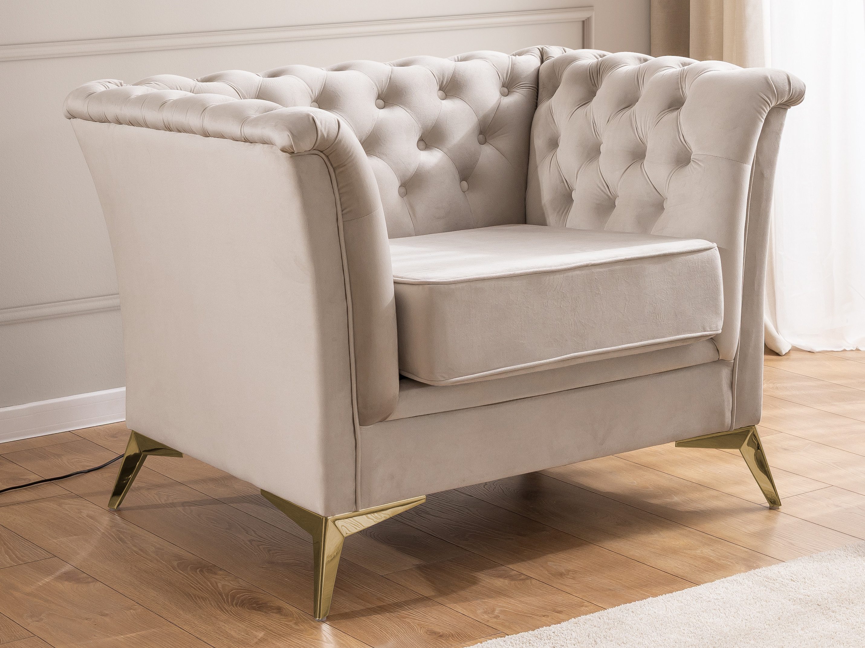 S-Style Möbel Chesterfield-Sessel Whitby aus Samt günstig online kaufen