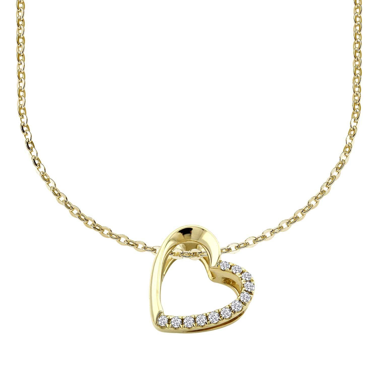 Adam & Eve Collier Halskette 0,07ct Brillanten 585/- Gold günstig online kaufen