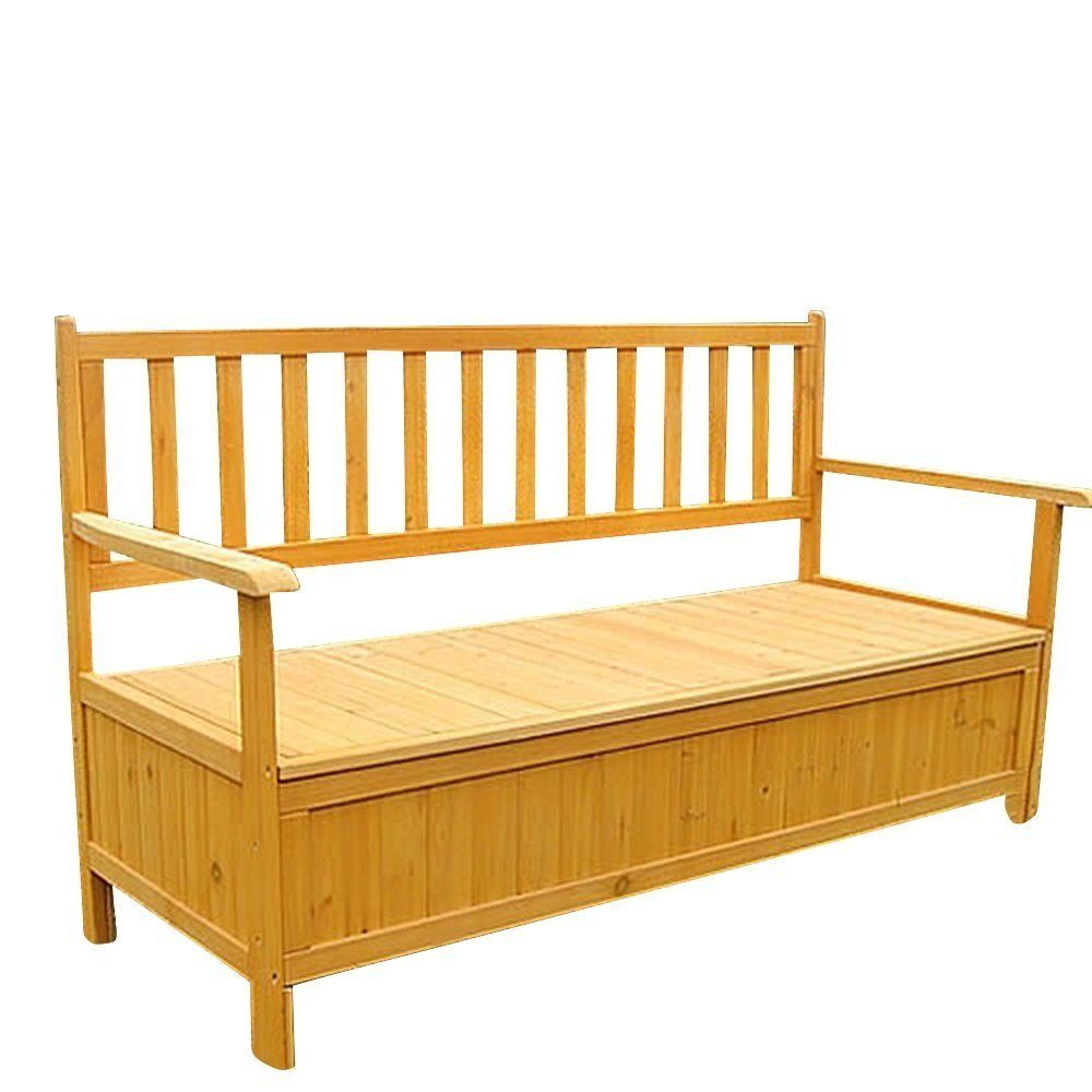 Melko Gartenbank Gartenbank Sitzbank Braun Stauraum Küchenbank Auflagenbox (Stück, 1-St., 1xBank), Vorimprägniert