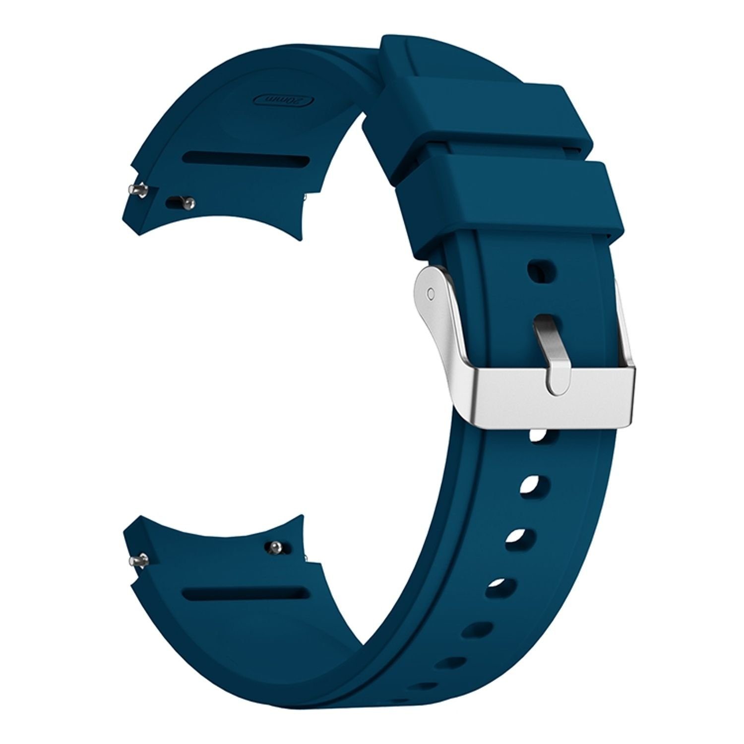 König Design Smartwatch-Armband Samsung Galaxy Watch 4 40mm, Smartwatch-Armband für Samsung Galaxy Watch 4 40mm Sport Ersatz Armband Silikon Dunkelblau | Uhrenarmbänder