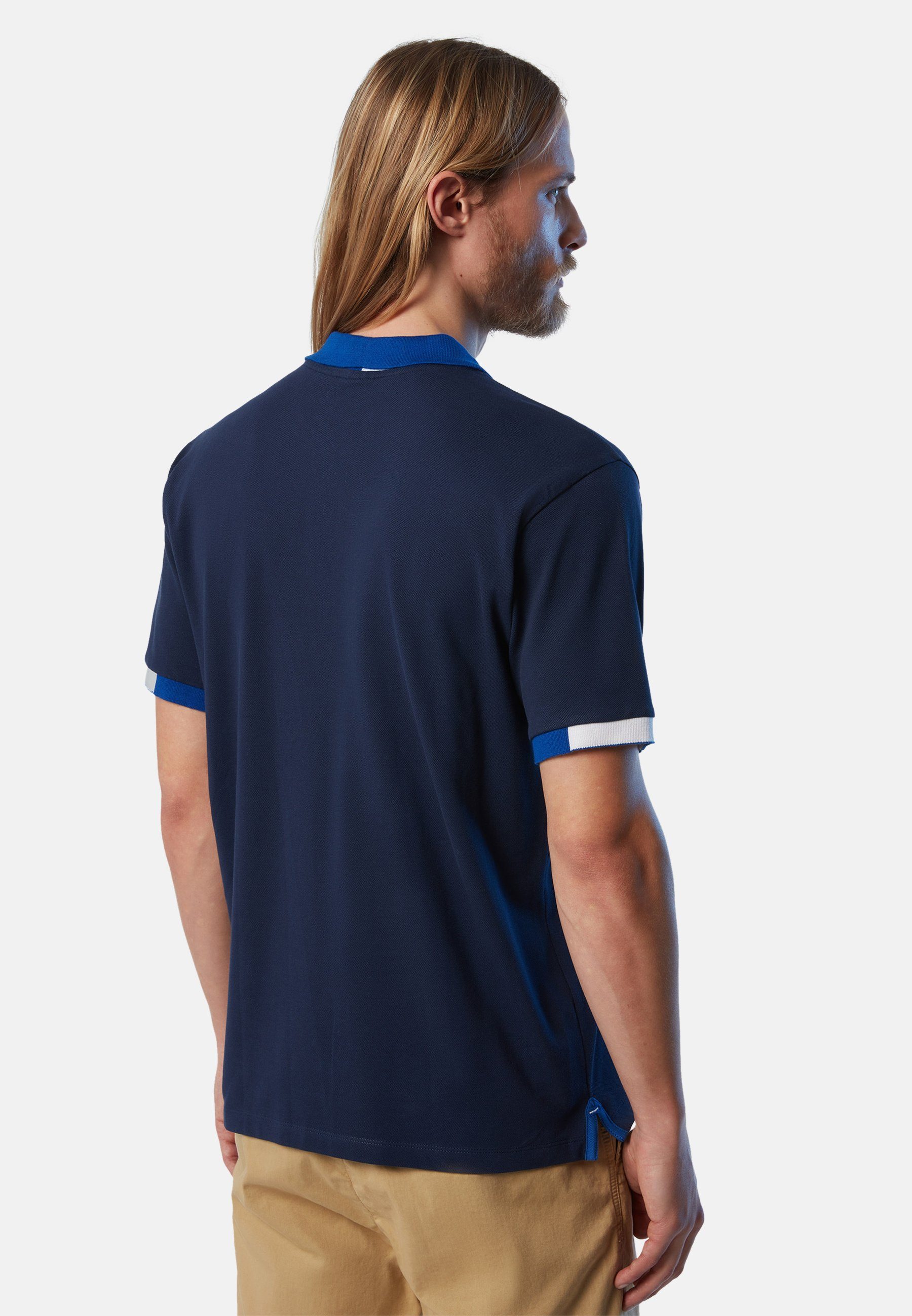 mit Poloshirt BLUE Sails Bio-Baumwolle Poloshirt Design North aus DARK klassischem