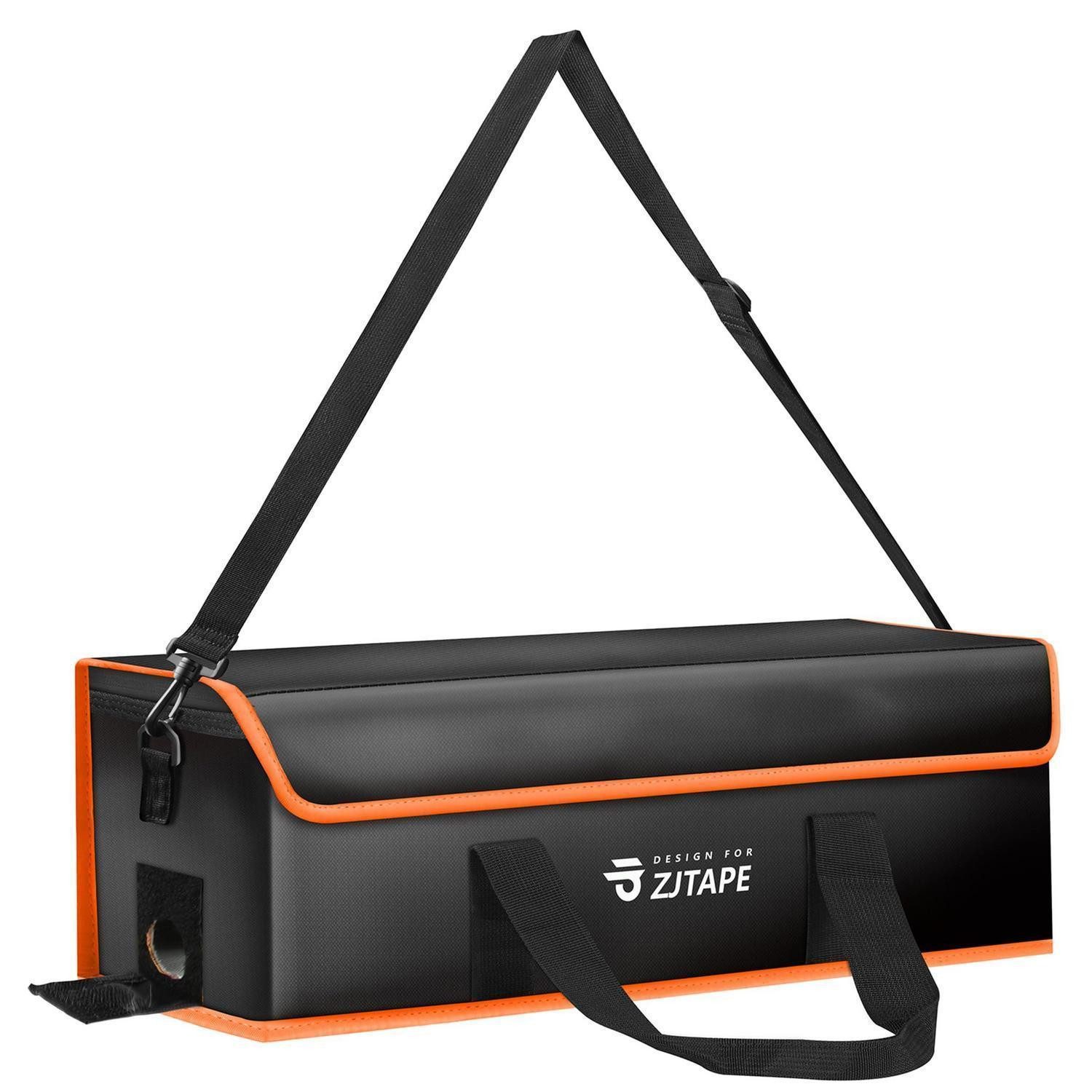 LuxusKollektion Fahrradtasche Ebike Akku Tasche Feuerfest Wasserdicht Sicherheitsbox Schwarz Orange