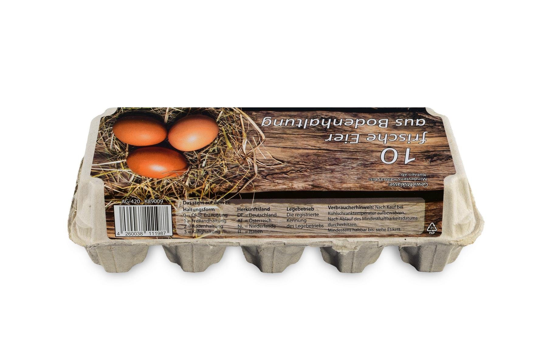 Eierkartons, Bodenhaltung, Funny 154 Stück, 10er Freilandhaltung Eierbecher Pappe,
