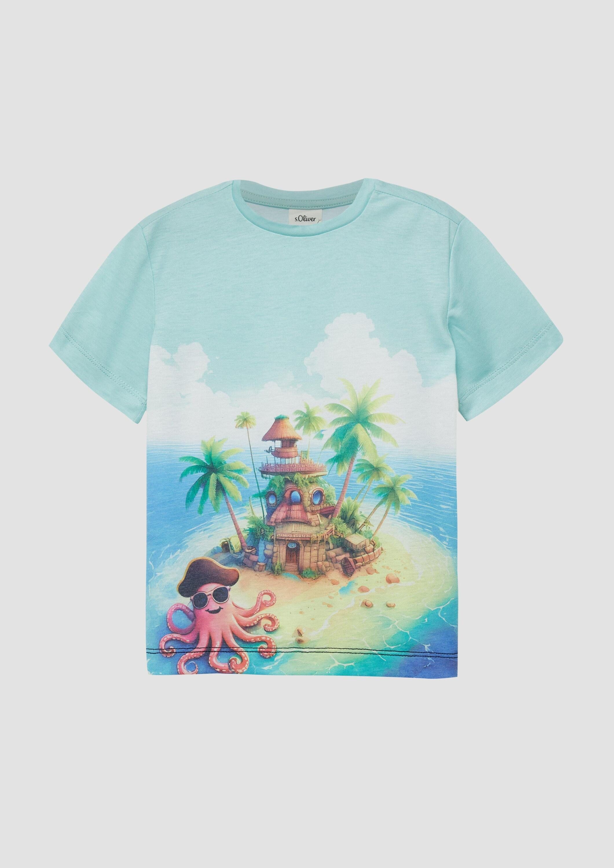 s.Oliver Kurzarmshirt T-Shirt T-Shirt mit Print