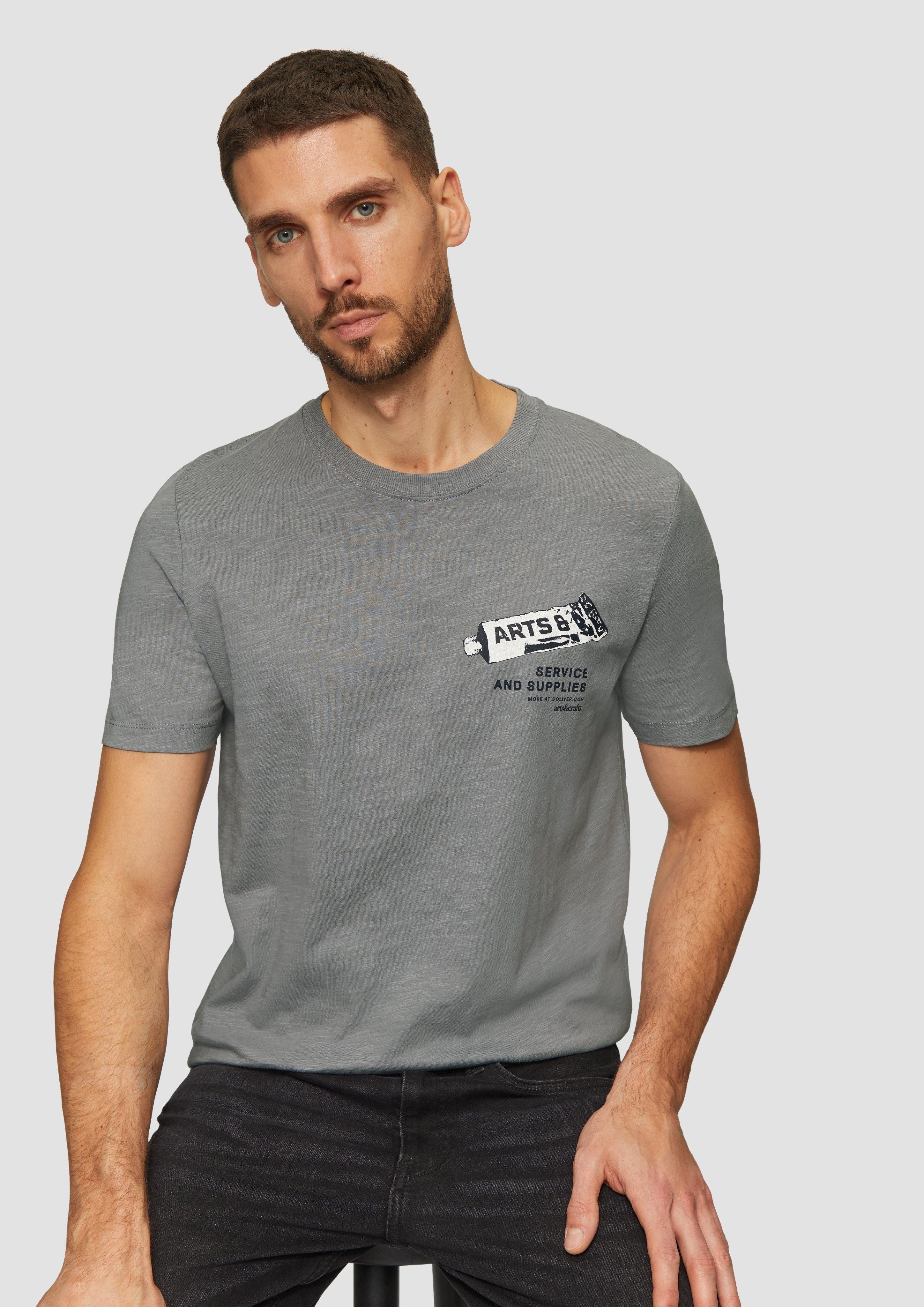 s.Oliver Kurzarmshirt Baumwoll-T-Shirt mit Frontprint und günstig online kaufen