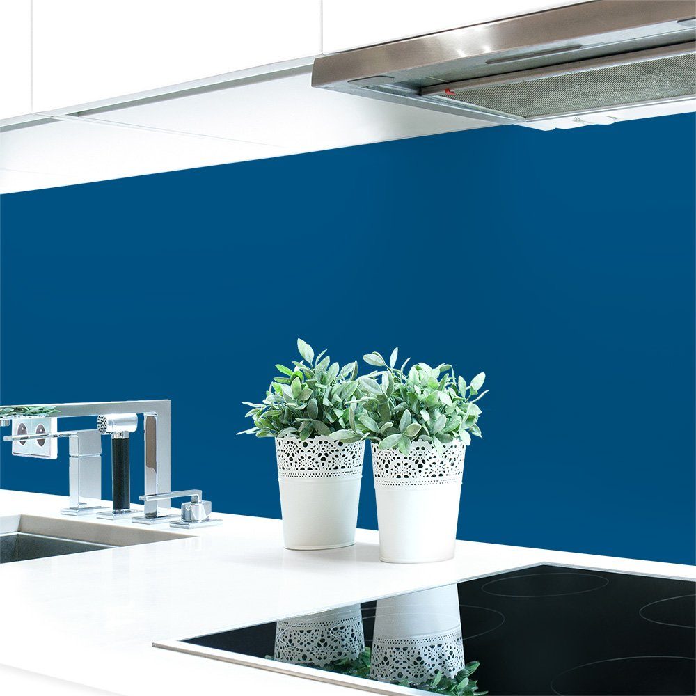 DRUCK-EXPERT Küchenrückwand Küchenrückwand Blautöne Unifarben Premium Hart-PVC 0,4 mm selbstklebend Enzianblau ~ RAL 5010