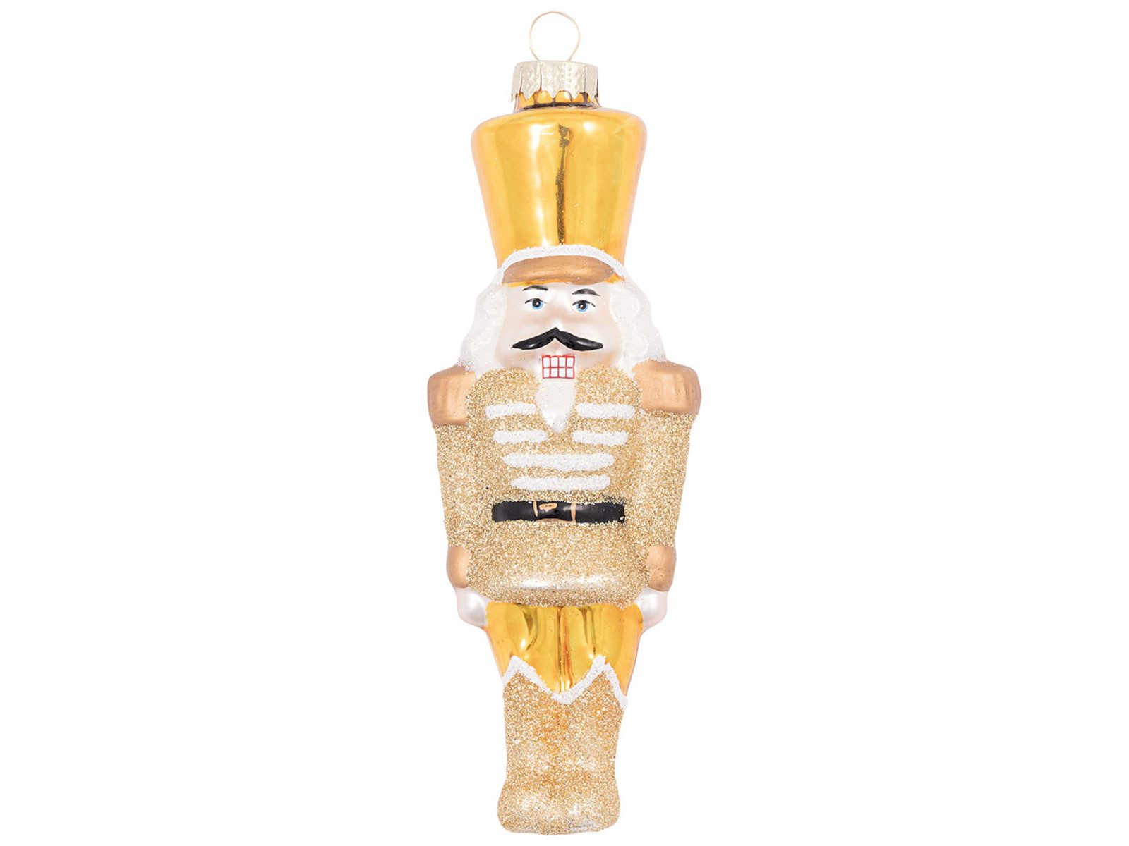 Greengate Baumbehang Anhänger Glas Nussknacker gold large 15cm