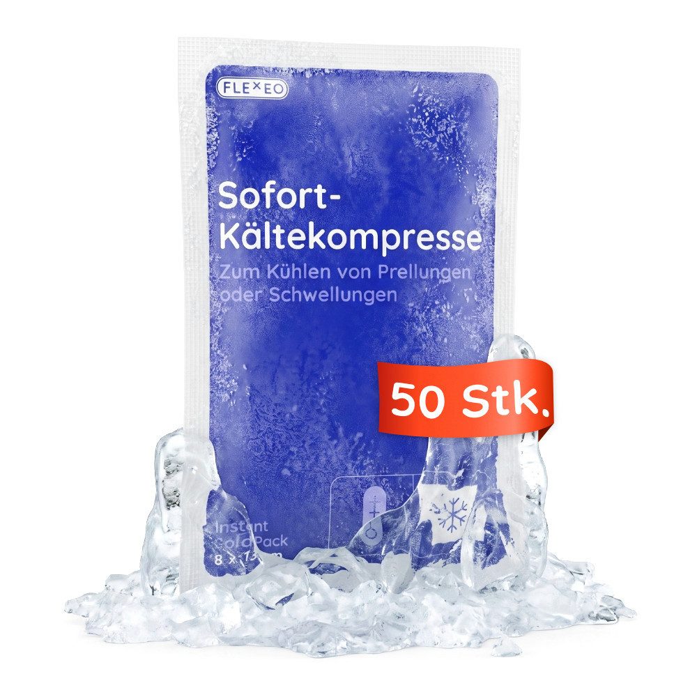 FLEXEO Kalt-Warm-Kompresse, 50-tlg., Sofort-Kältekompresse klein, 8cm x 13cm