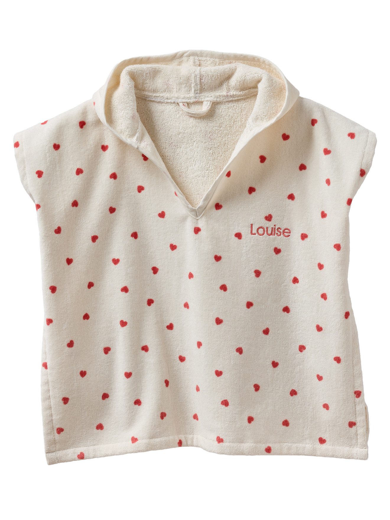 vertbaudet Badeponcho Badeponcho mit Recycling-Baumwolle Baby MEIN HERZ, Baumwolle