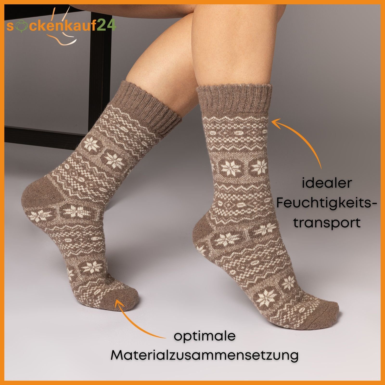 Wintersocken 12 Damensocken sockenkauf24 oder (6-Paar) Thermosocken 38205 mit Innenfrottee WP Damen 6 Paar