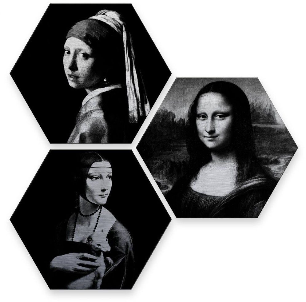 Mehrteilige Wall-Art Kunstgeschichte, Berühmte Frauen St) Bilder 3 (Set,