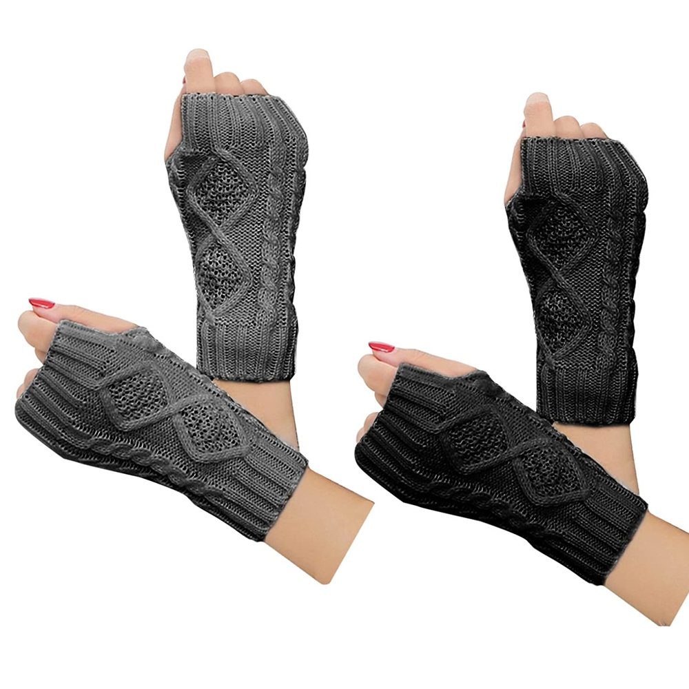 Jormftte Fäustlinge warmes Strickfingerhandschuhe