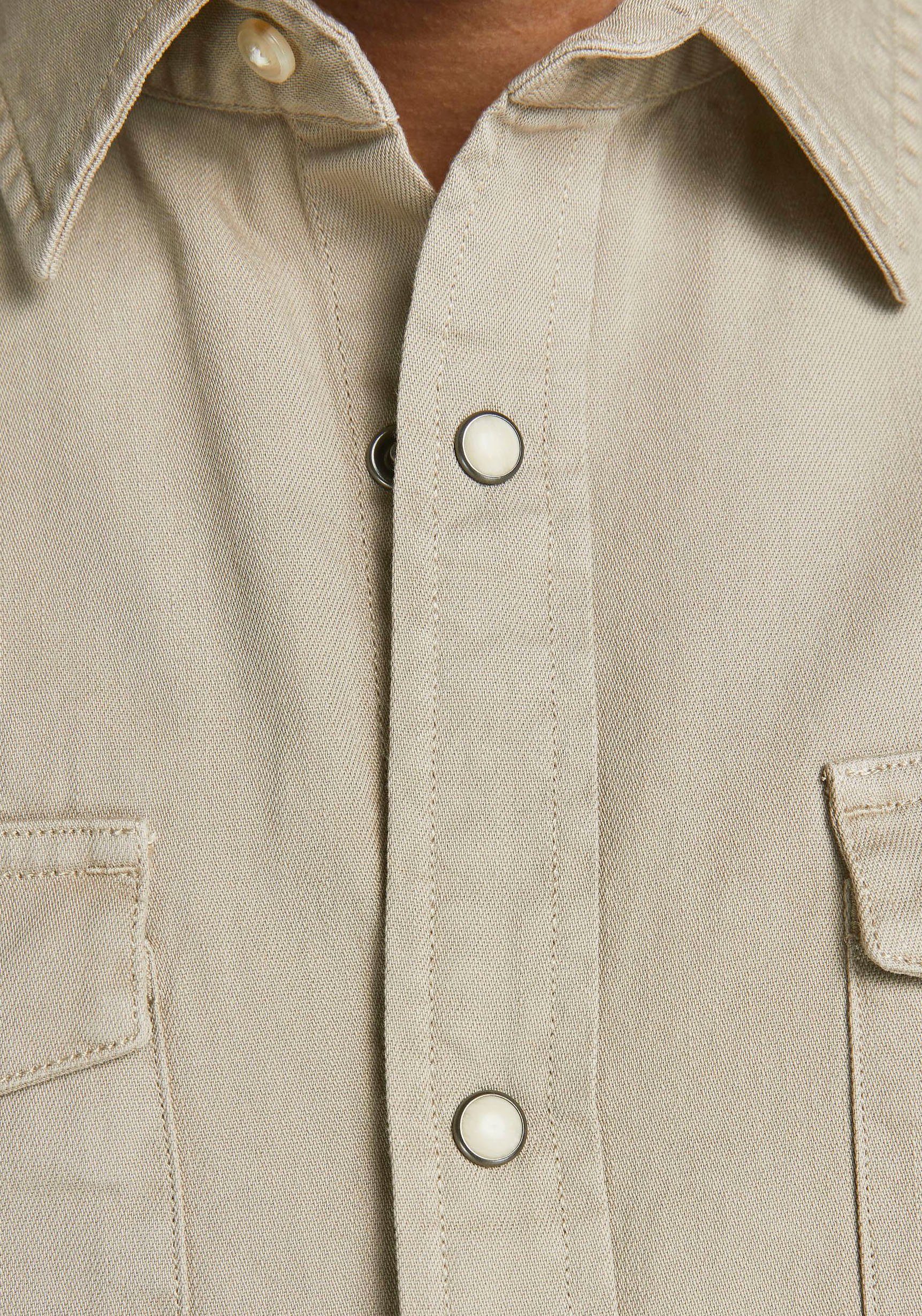 Jack & Jones Jeanshemd JJESHERIDAN im Workwear-Stil mit robuster Baumwollqualität unifarben, modisch, slim fit, Baumwolle, Hemdkragen