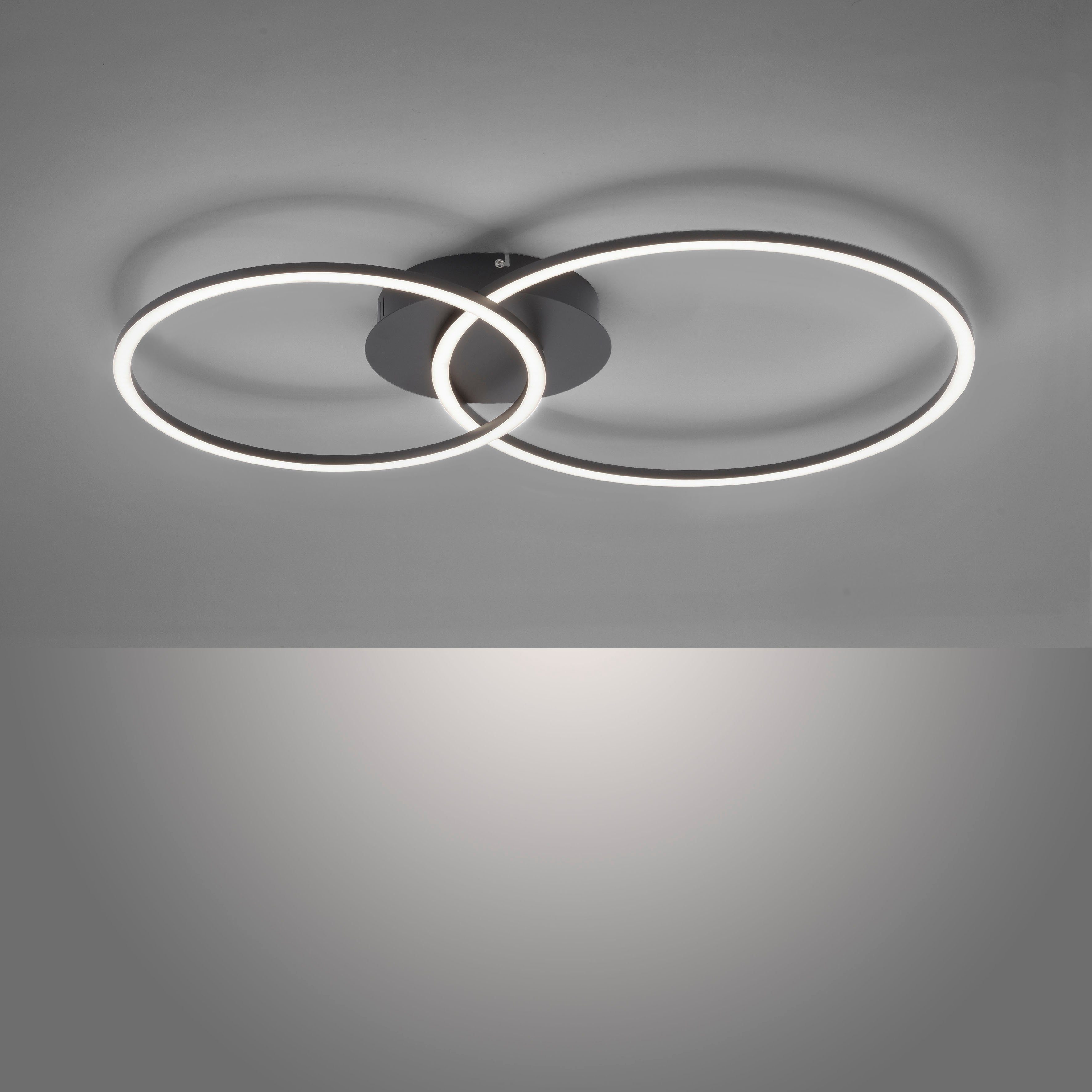 Ring über ist Deckenleuchte LED Leuchten stufenlos ein IVANKA, Direkt Wandschalter, LED Memoryfunktion, Helligkeitsstufen, schwenkbar wechselbar, mehrere den dimmbar Dimmfunktion,