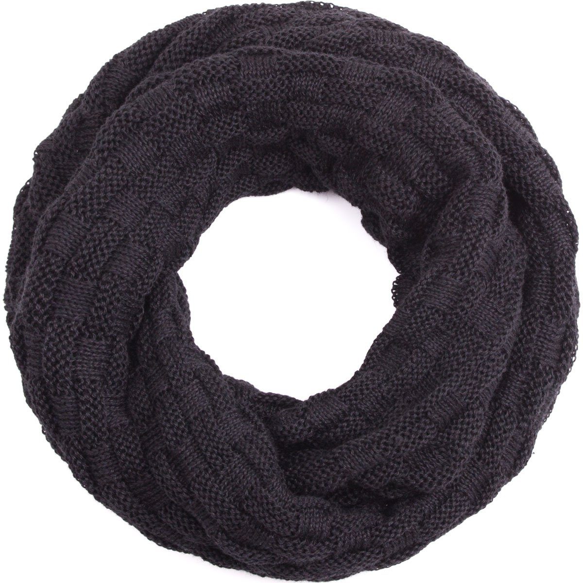 compagno Loop, (1-St), Winterschal Damen Herren Loop Winter Schal Strickschal schwarz