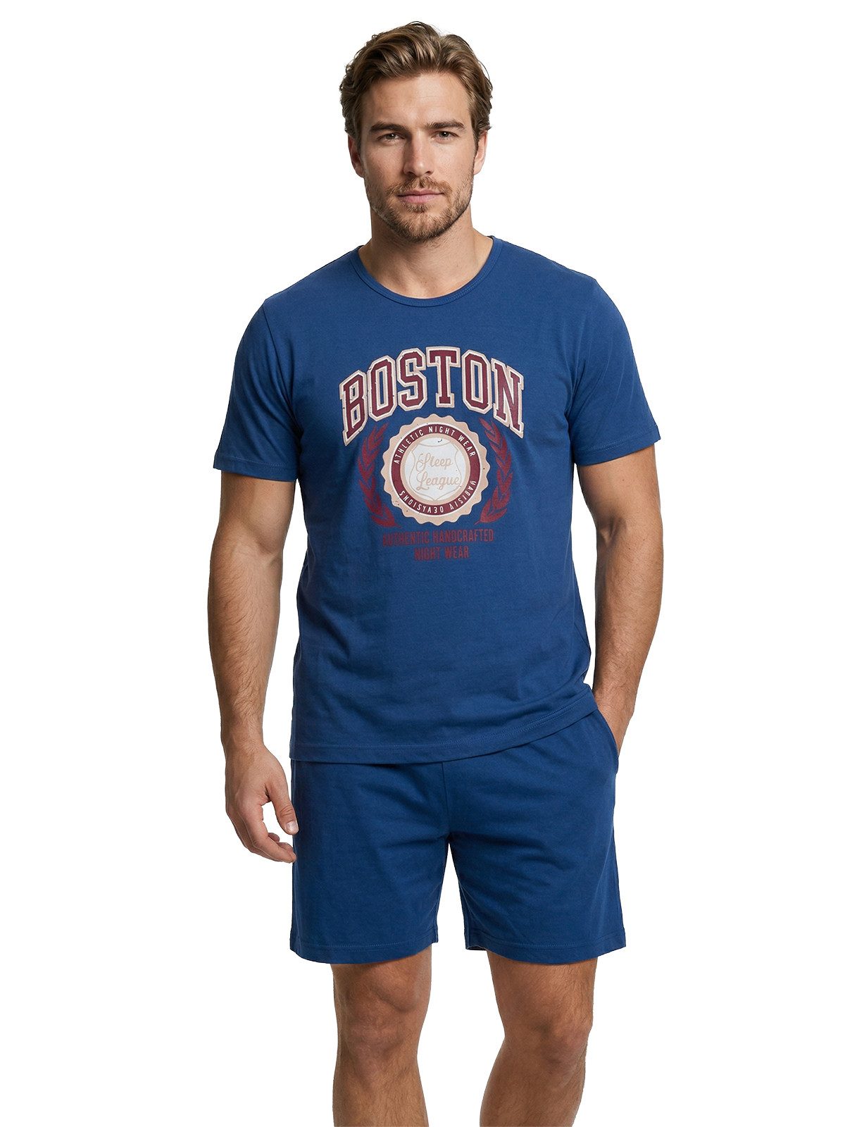 Henry Terre Shorty Paul Boston Herren Kurzarm Pyjama Set M - 5XL – Bild 2 von 5
