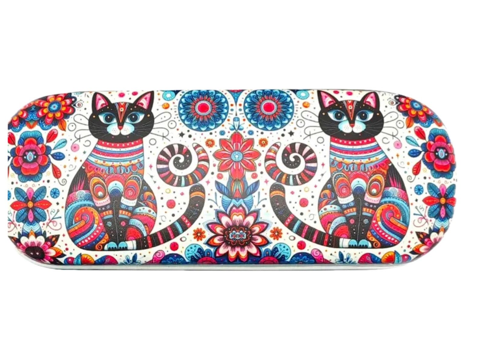 LK Trend & Style Brillenetui mit Pop-Art Katzenmotiv, zauberhaftes Motiv, das Etui ist leicht und widerstandsfähig