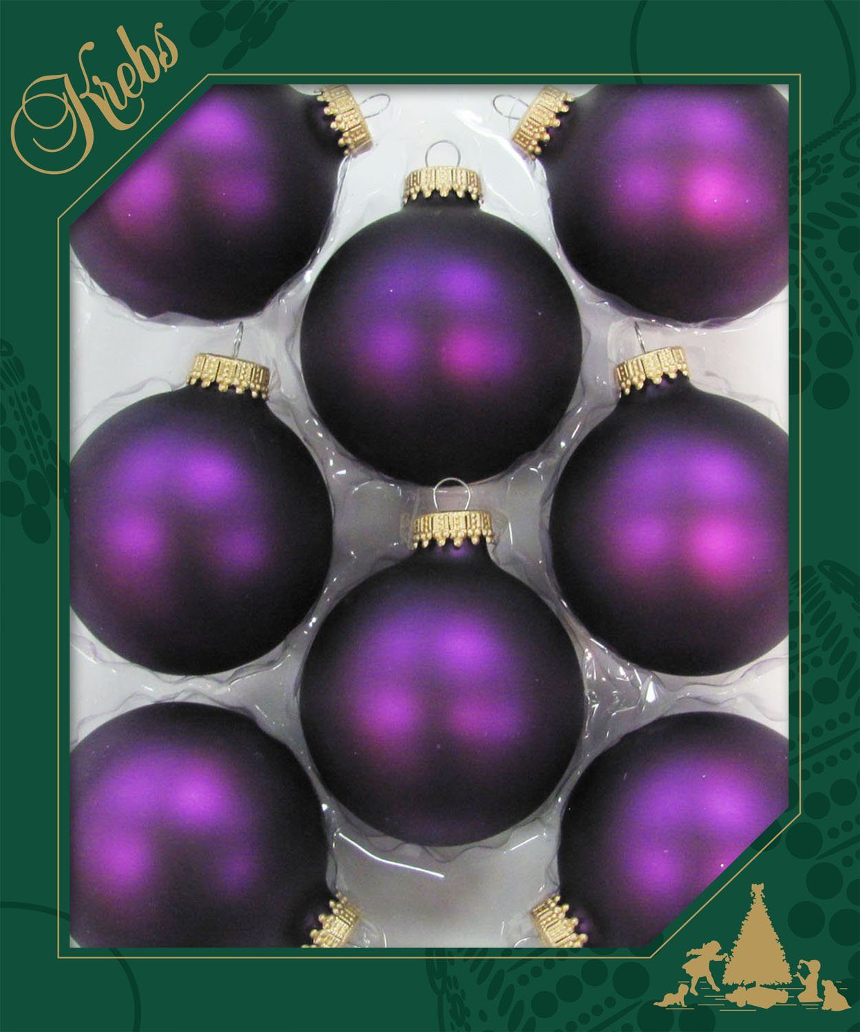 Krebs Glas Lauscha Weihnachtsbaumkugel CBK83309, Weihnachtsdeko, Christbaumschmuck, Christbaumkugeln Glas (8 St) – Bild 2 von 3