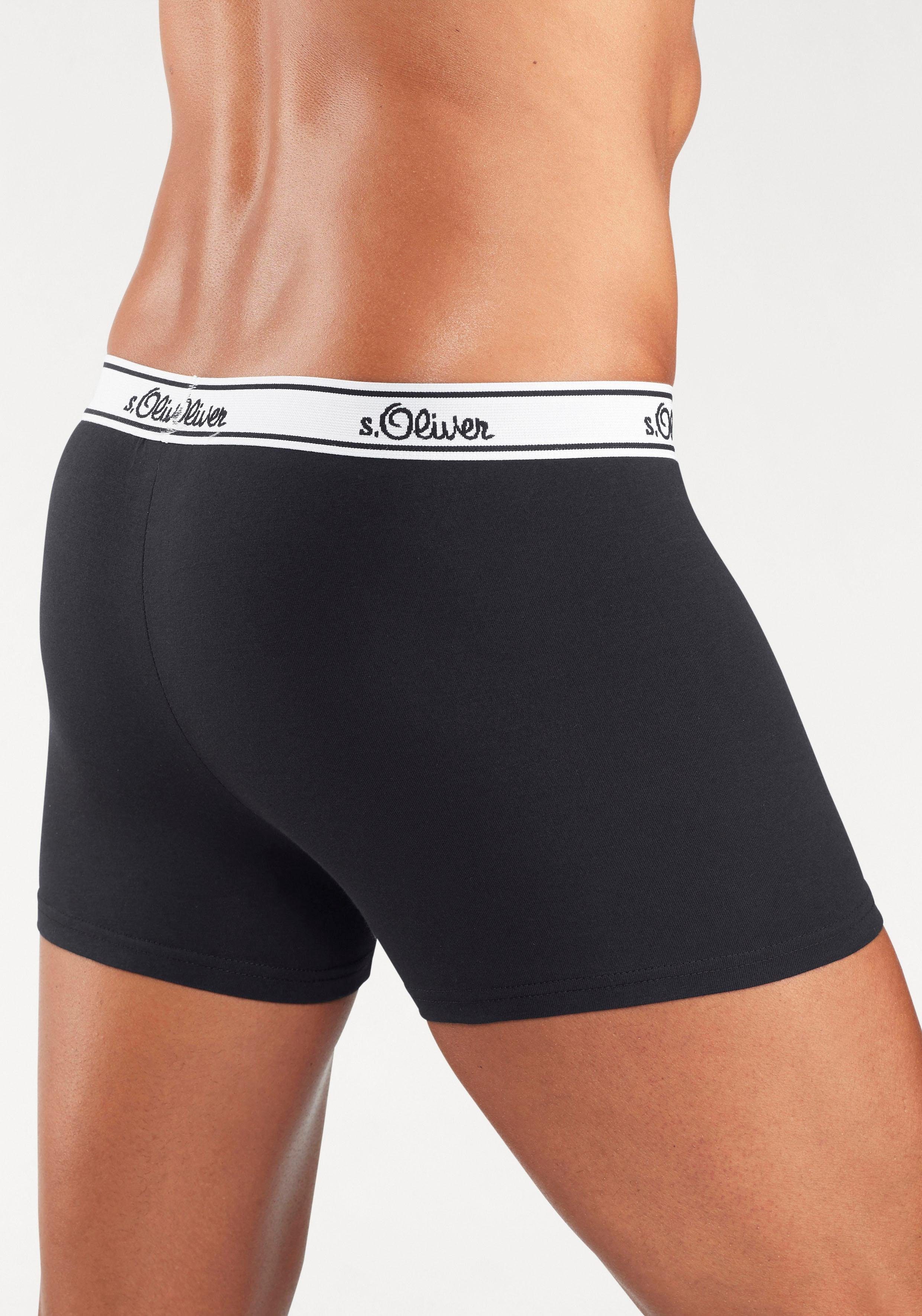 s.Oliver Boxer Boxershorts für Herren (Packung, 3-St) mit weißem Webbund