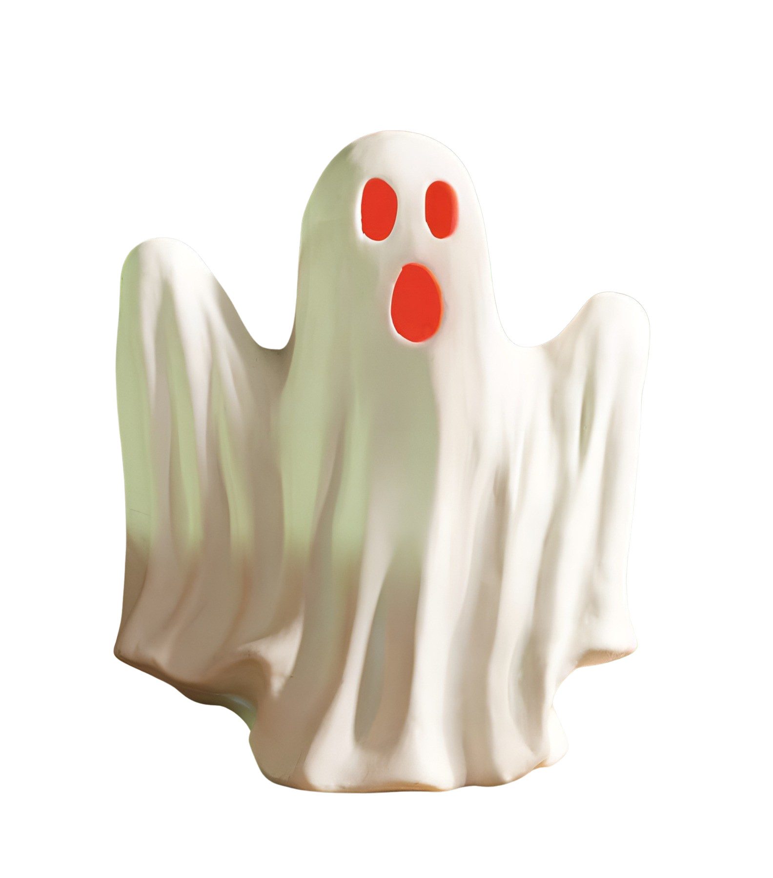 Dekoleidenschaft LED-Dekofigur Gespenst "Farbwechsel" Porzellan weiß, Halloweendeko Geist, Leuchtdeko, Figur mit bunter Beleuchtung, Halloween Deko