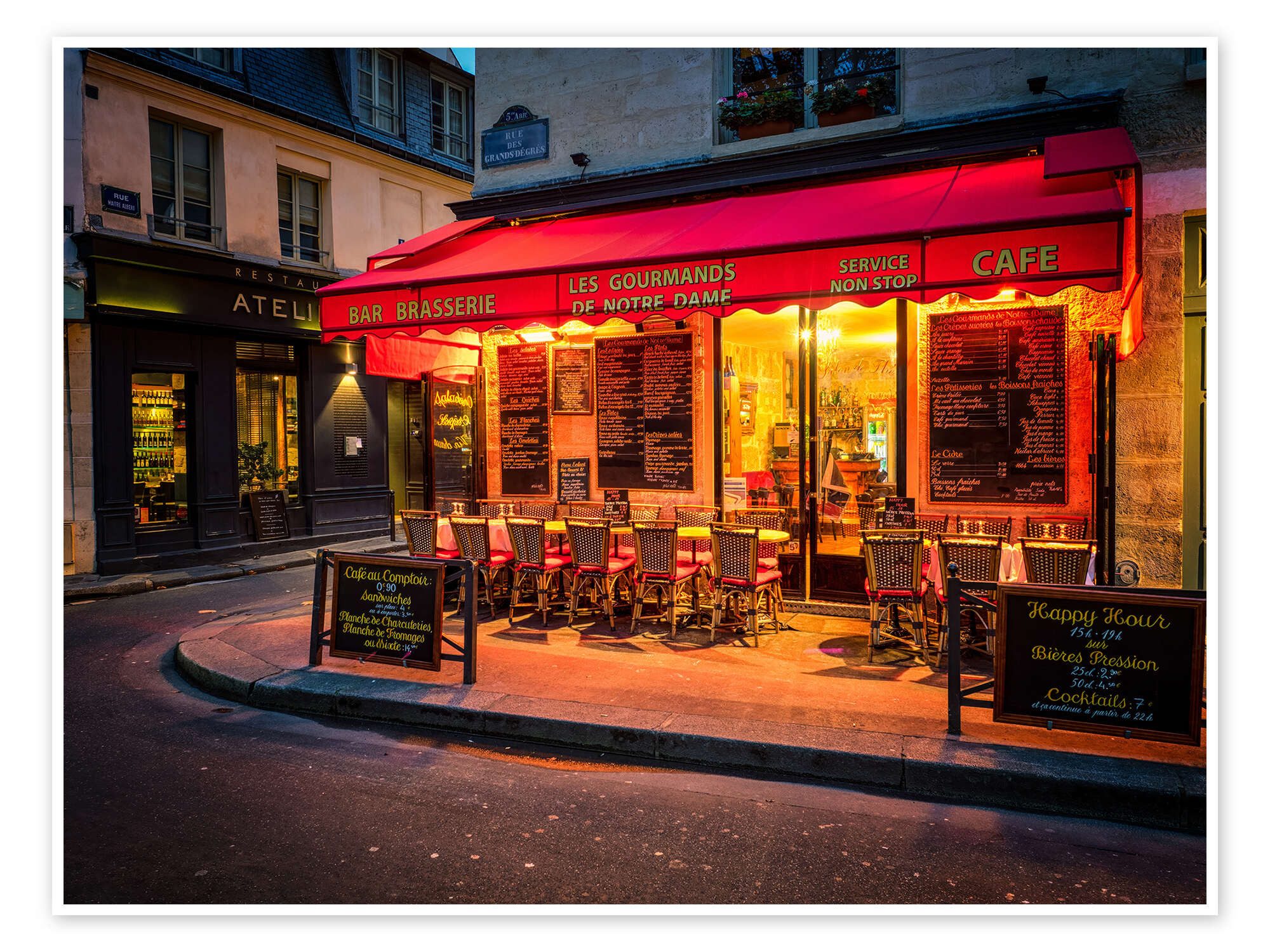 Posterlounge Wandbild Straßencafé in Paris, Jim Nix, erhältlich als Poster, Leinwandbild, Wandsticker oder Acrylglasbild