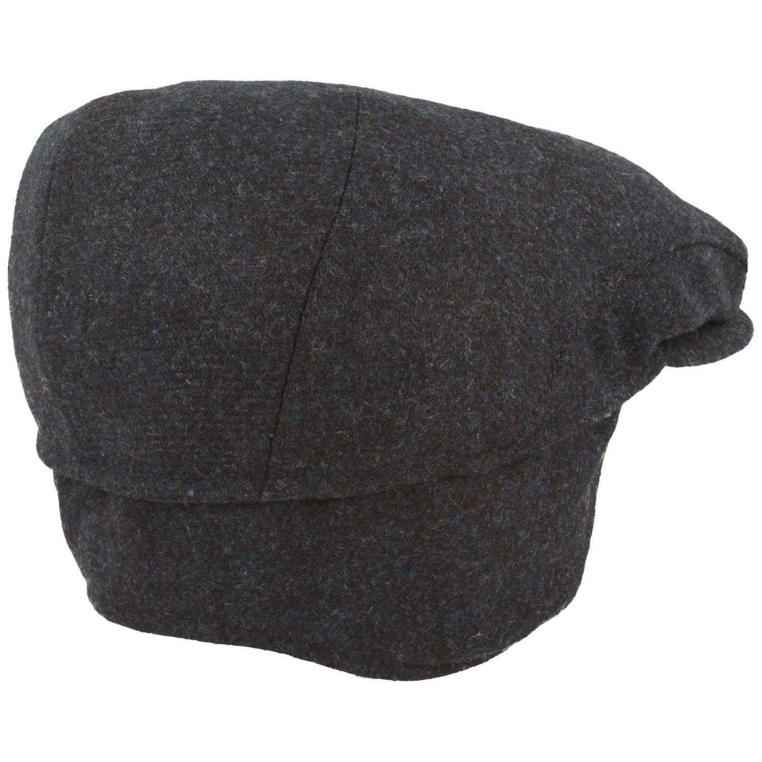 Wolle 35.13.1.003 blau Schiebermütze aus Breiter Ohrenklappen Flatcap mit